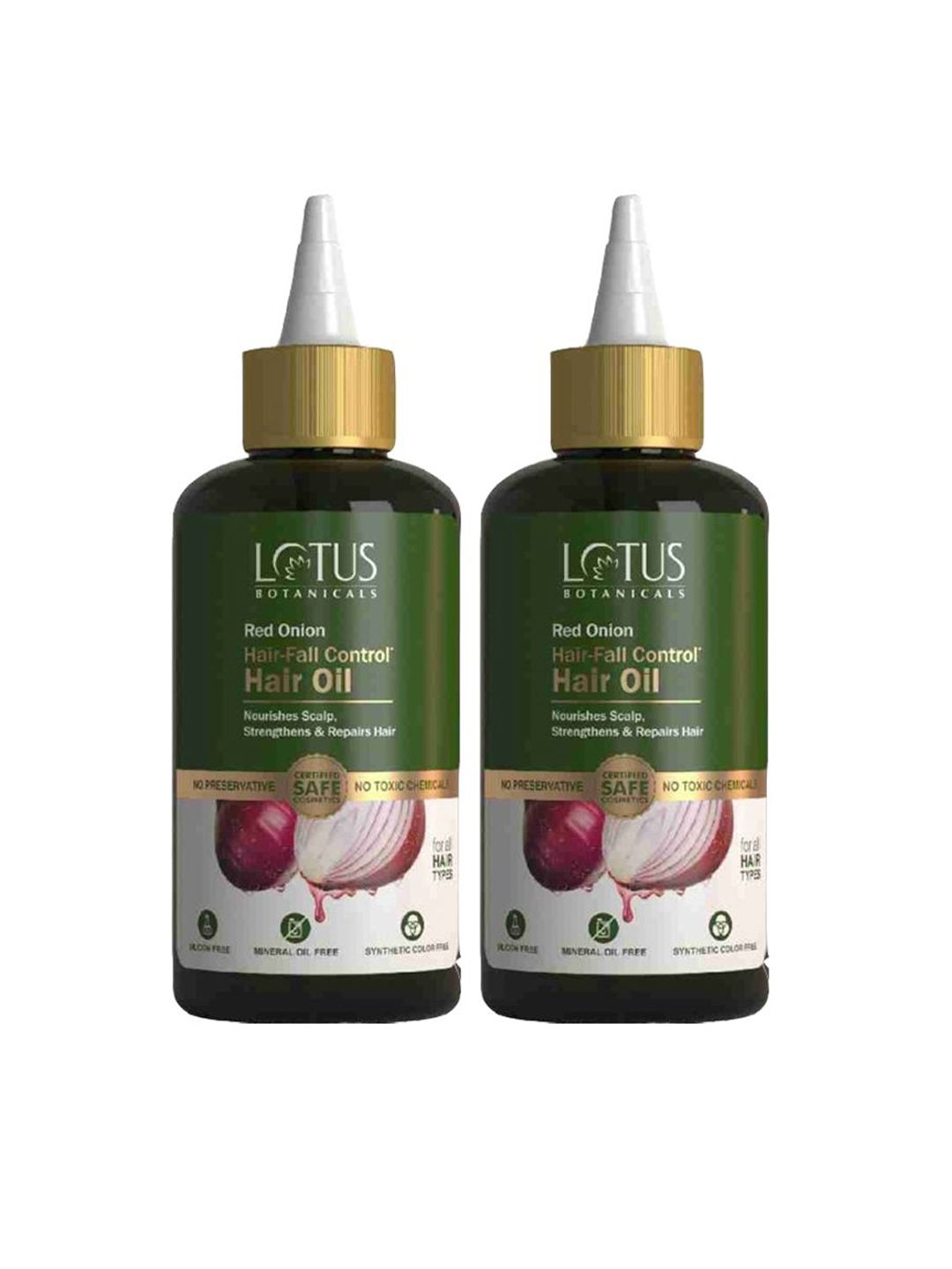 Lotus Botanicals Set Of 2 Red Onion Hair Fall Control Hair Oil & Mineral Oil - 200ml Each-image-34
