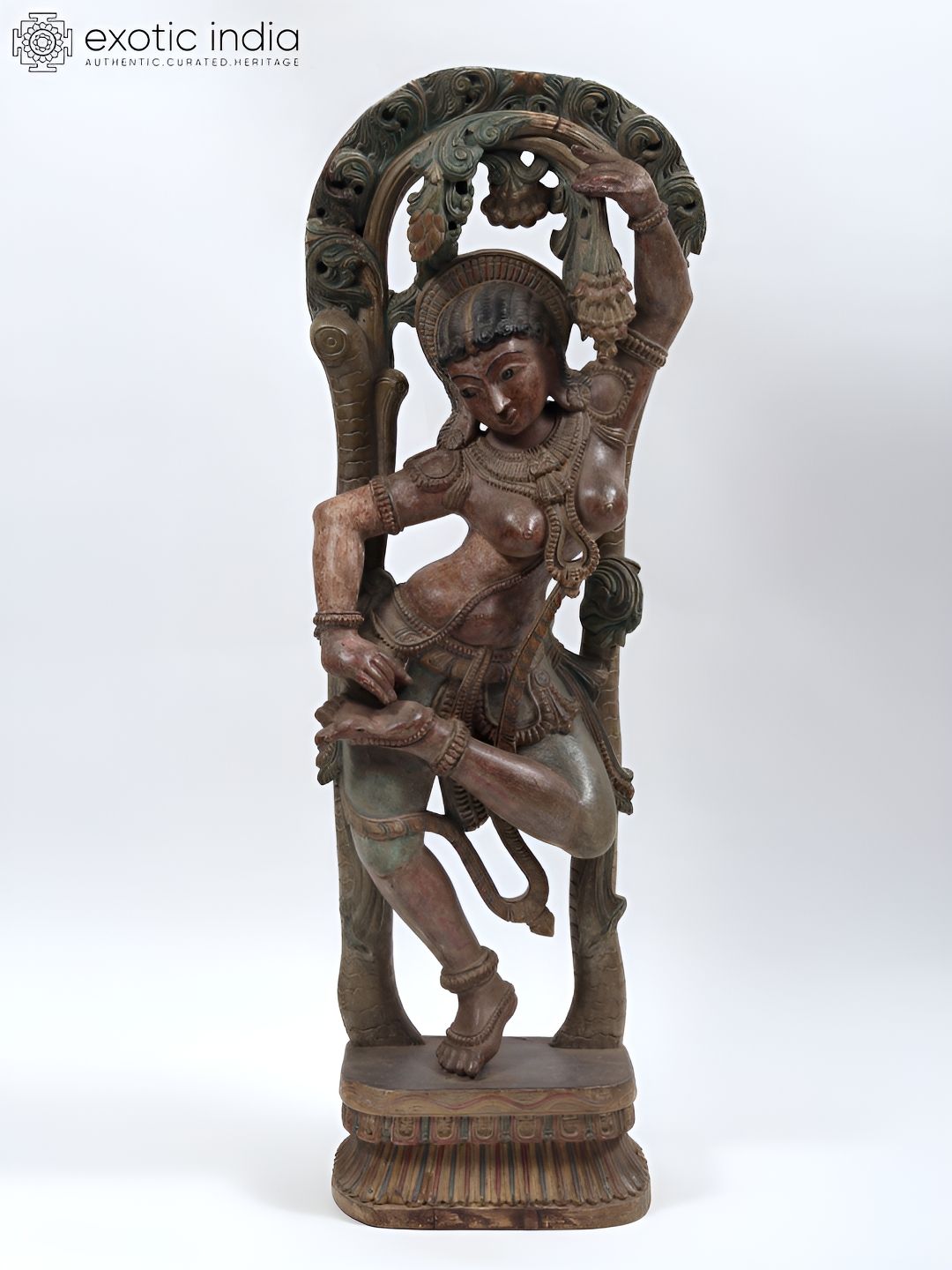 Exotic India Brown Wooden Religious Idol Showpiece-picture-42