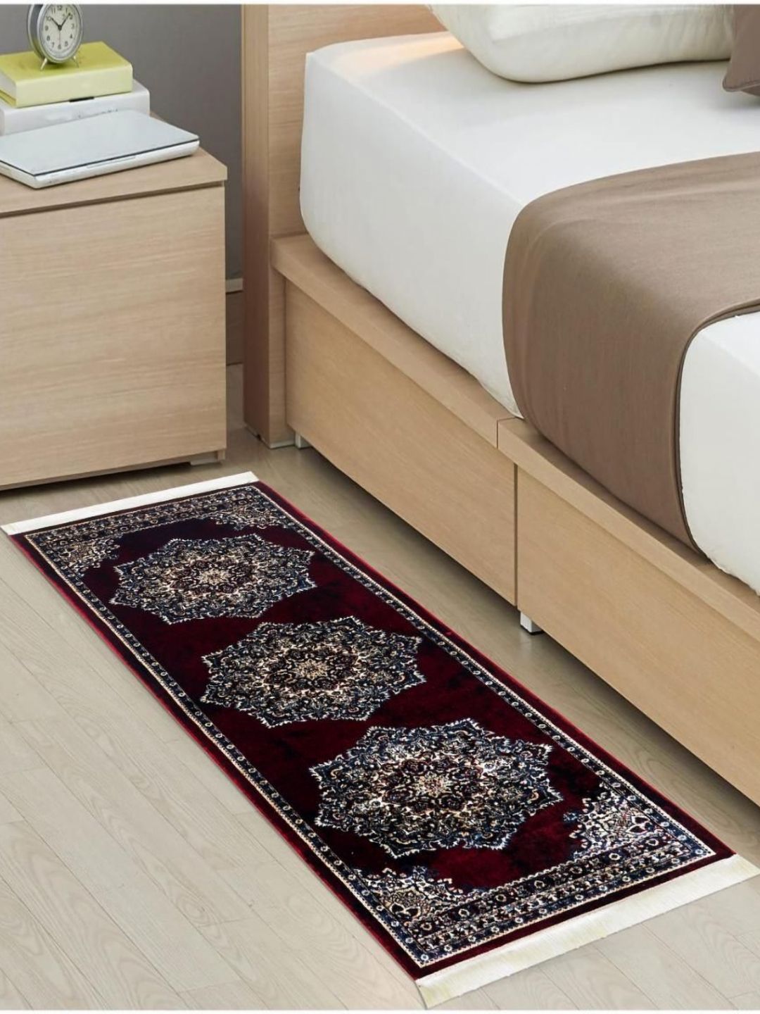 MODEFE Maroon Ethnic Motifs Anti-Skid Nylon Carpet-picture-40