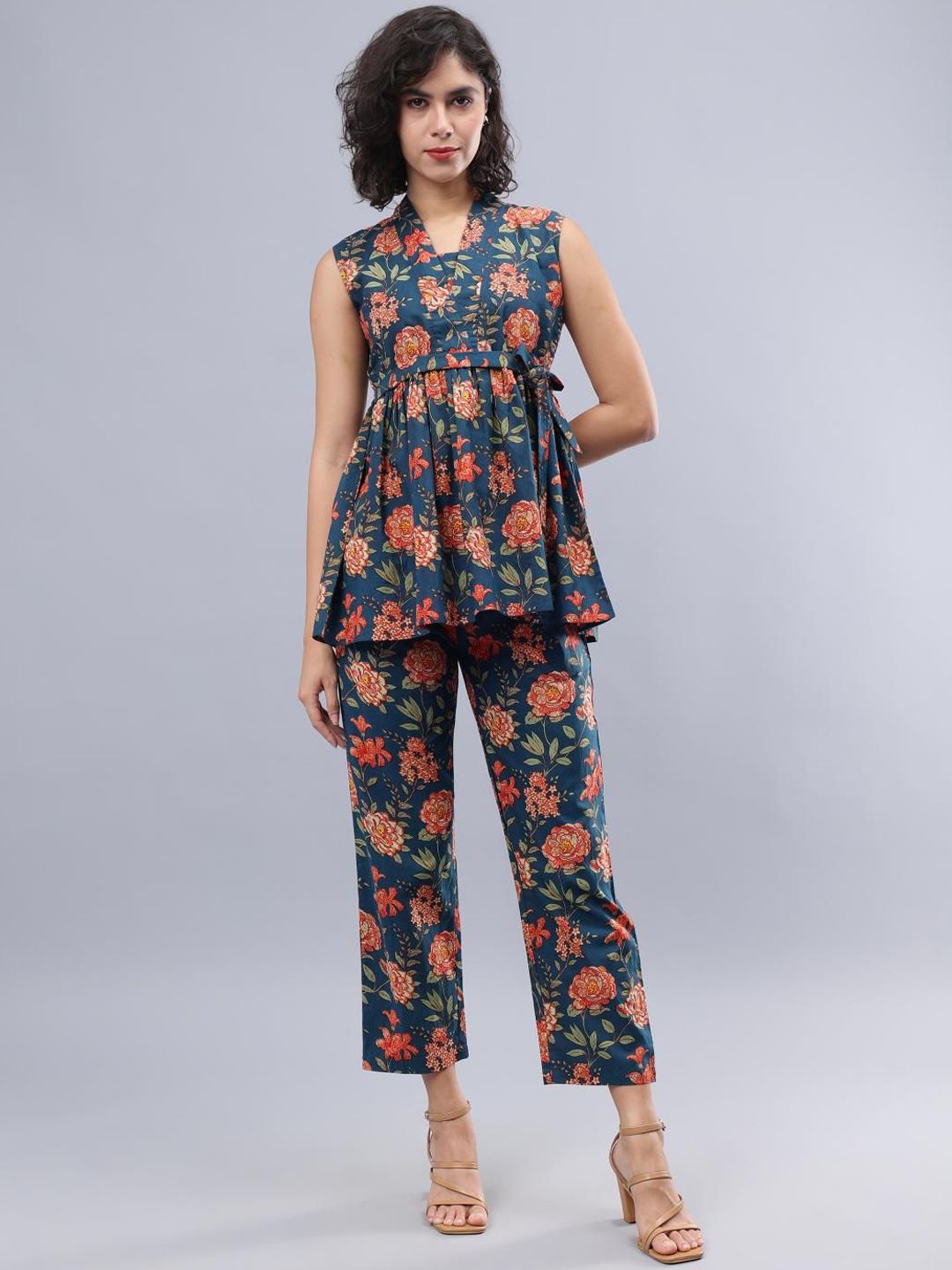 CORDSET Printed Pure Cotton Tunic & Trousers Co-Ords-picture-24