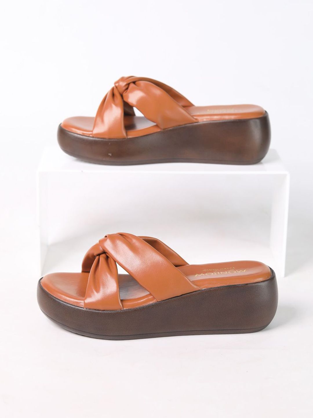 Monrow Women PU Open Toe Wedge Heel Sandals-picture-14