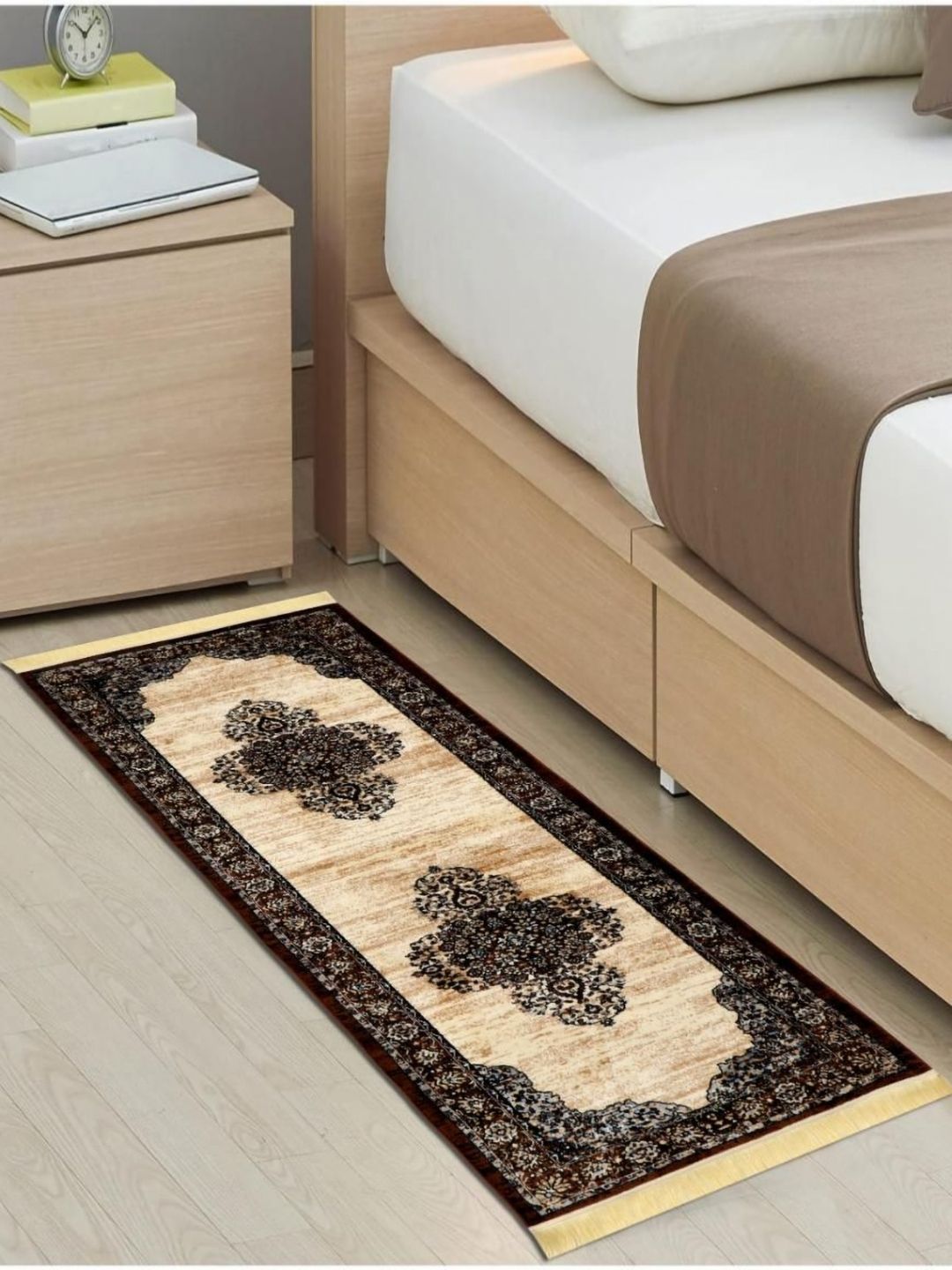MODEFE Cream-Coloured Ethnic Motifs Anti-Skid Nylon Carpet-picture-18