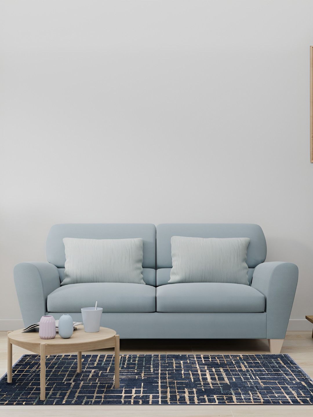 Sapana Carpet-Mats Navy Blue Abstract No Shredding Polyester Carpet-picture-19