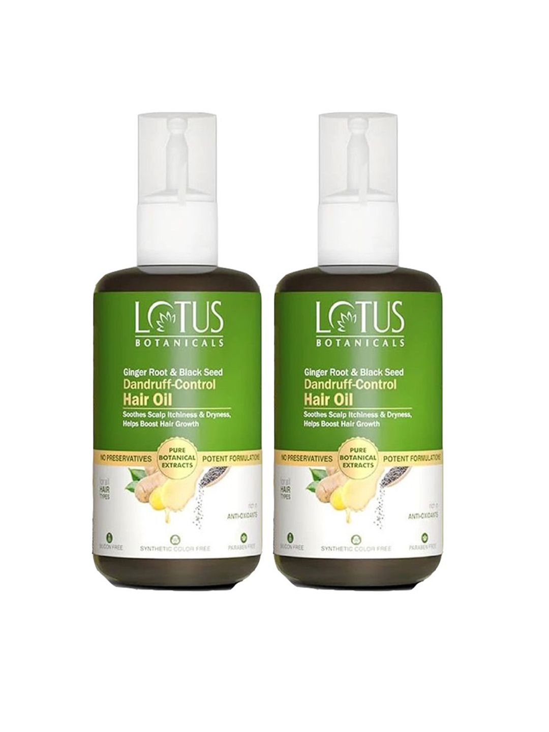 Lotus Botanicals Set Of 2 Dandruff-Control Hair Oil With Ginger Root - 100ml Each-picture-41