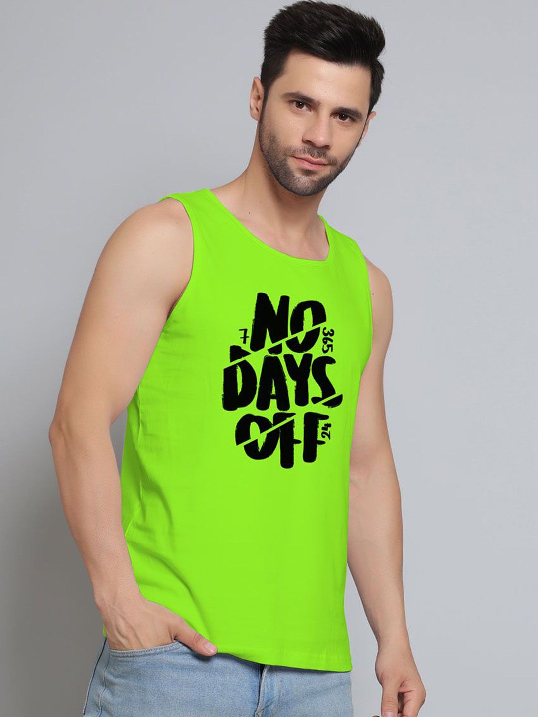 DAB SHARK Printed Cotton Gym Vests-picture-22