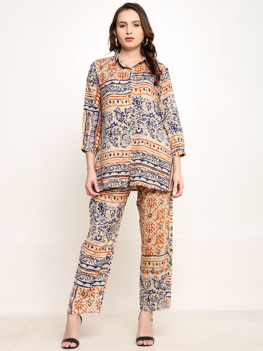 CORDSET Printed Pure Cotton Shirt & Trousers Co-Ords-picture-10