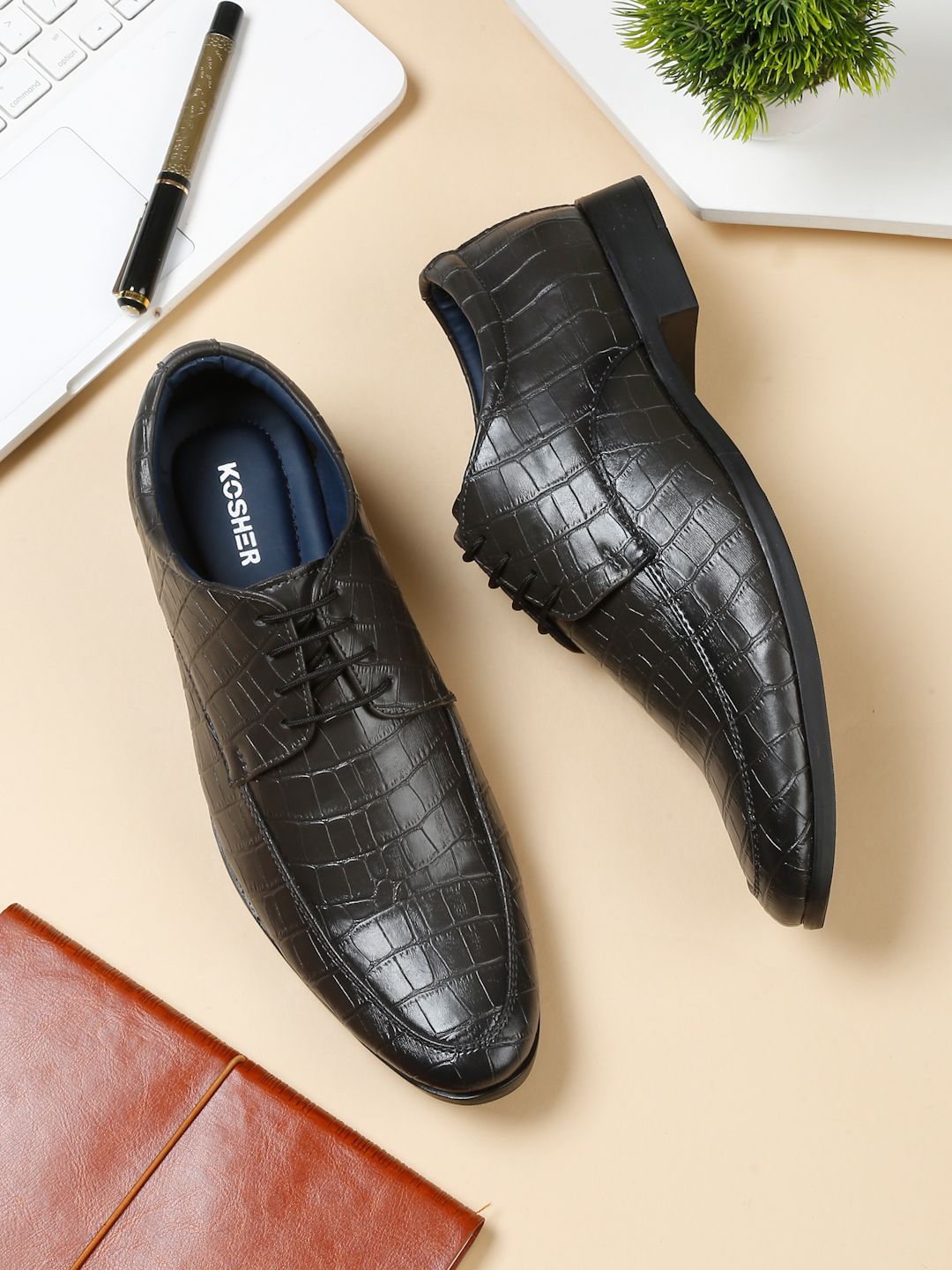 Kosher Men Textured Formal Derbys-image-27
