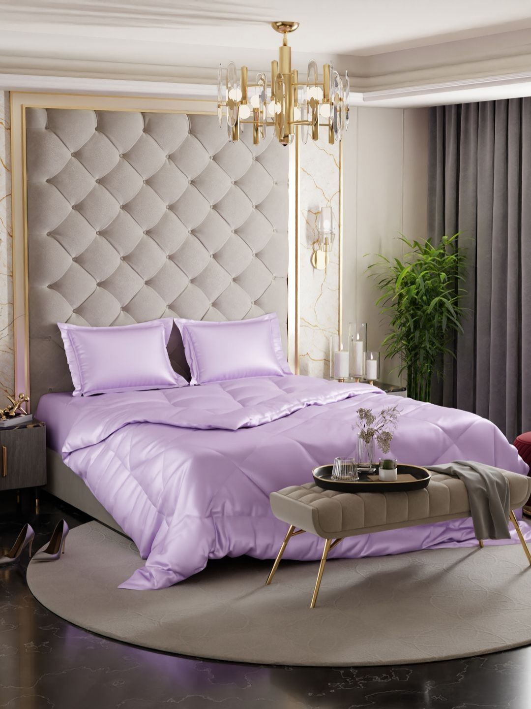 Stoa Paris Lavender Solid 4 Piece Double Queen Regular Bedding Set-picture-13