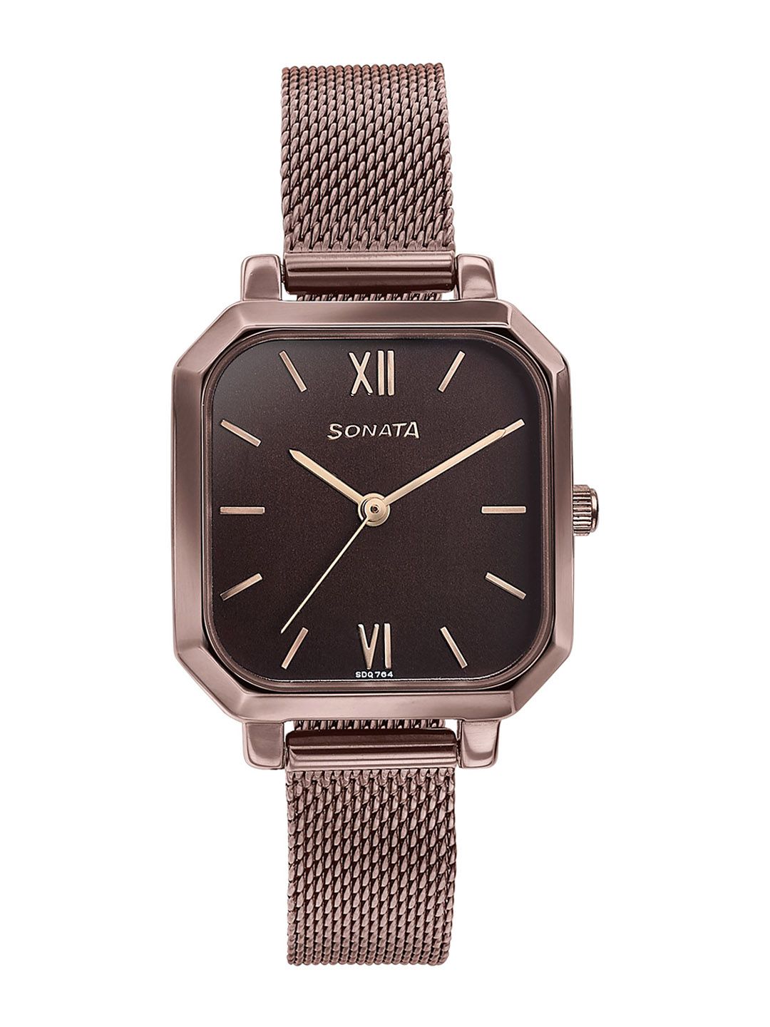 Sonata Women Brass Dial & Stainless Steel Bracelet Style Straps Analogue Watch 87072QM01-picture-27