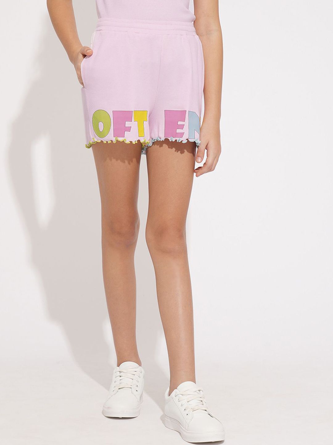 Vero Moda Girls Typography Printed High-Rise Shorts-picture-33