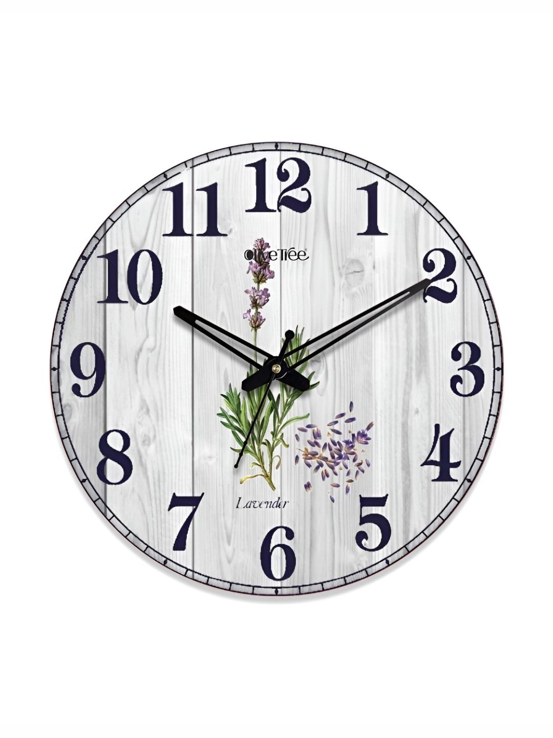 OLIVE TREE Grey & Black Floral Printed Analogue Contemporary Wall Clock-picture-36
