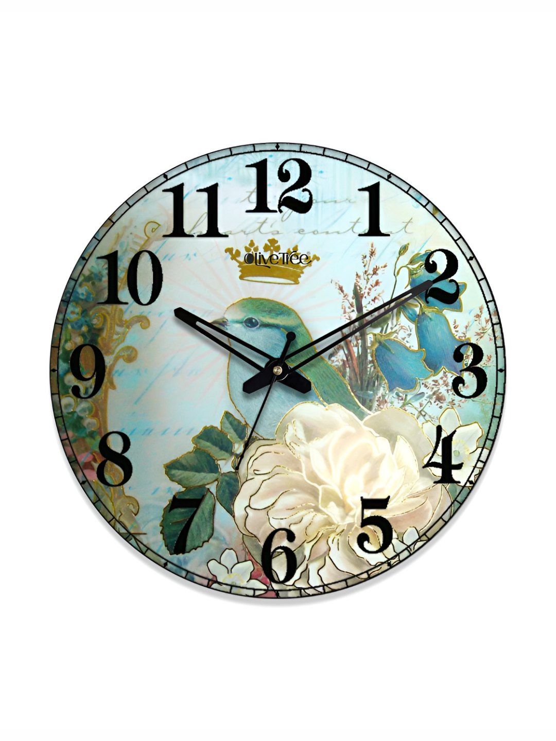 OLIVE TREE Blue & Cream Colored Birds Printed Analogue Contemporary Wall Clock-picture-15