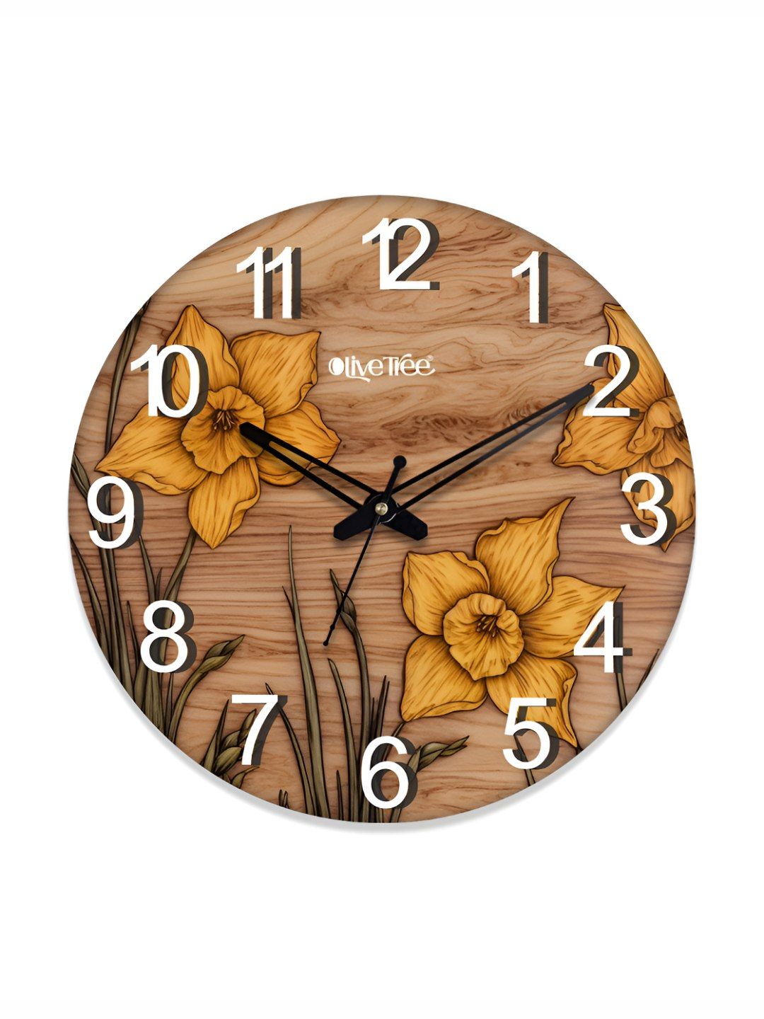 OLIVE TREE Brown & Yellow Contemporary Wall Clock-picture-24