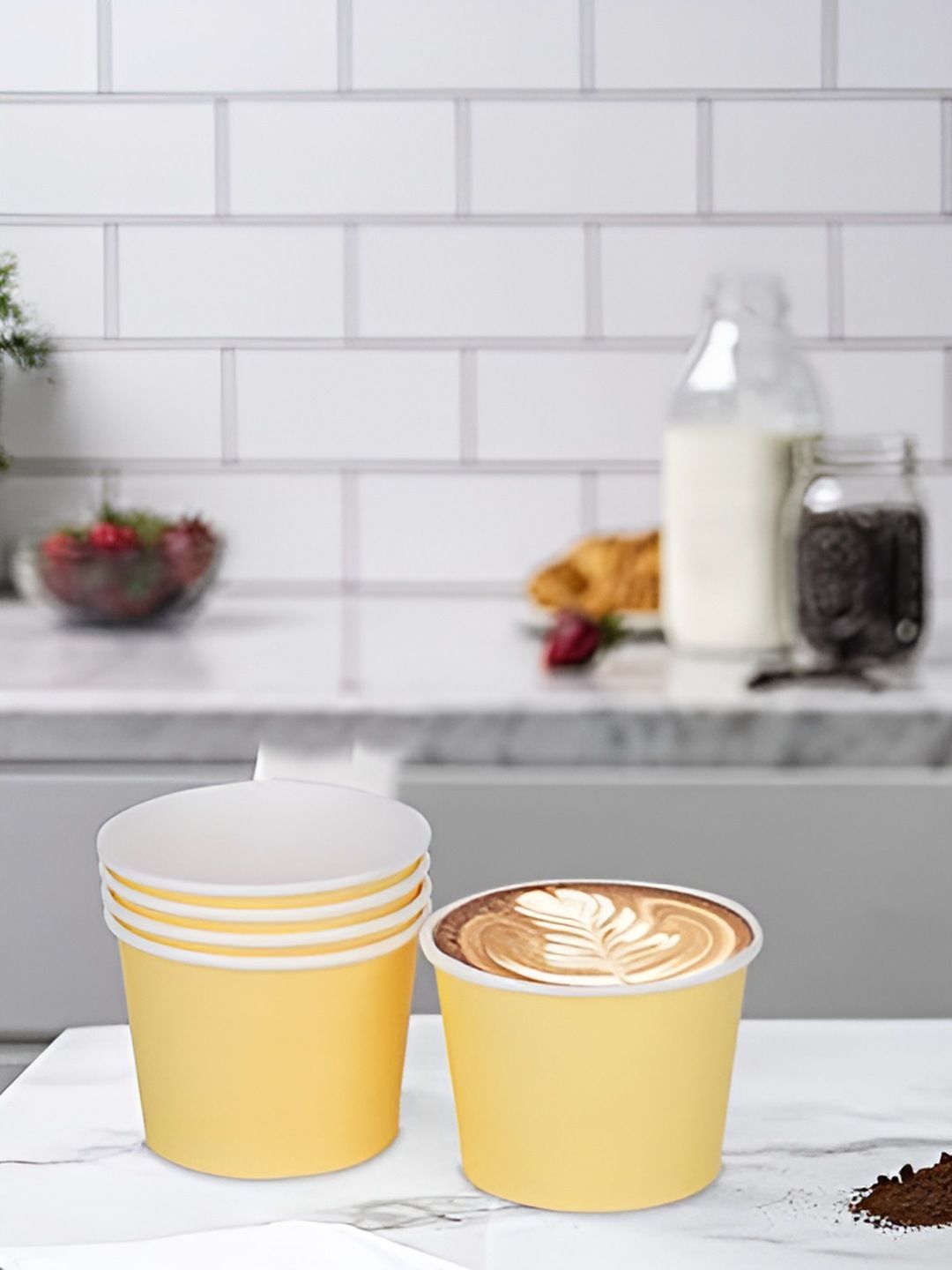 e kysa 5 Pcs Yellow Disposable Paper Cups-picture-19