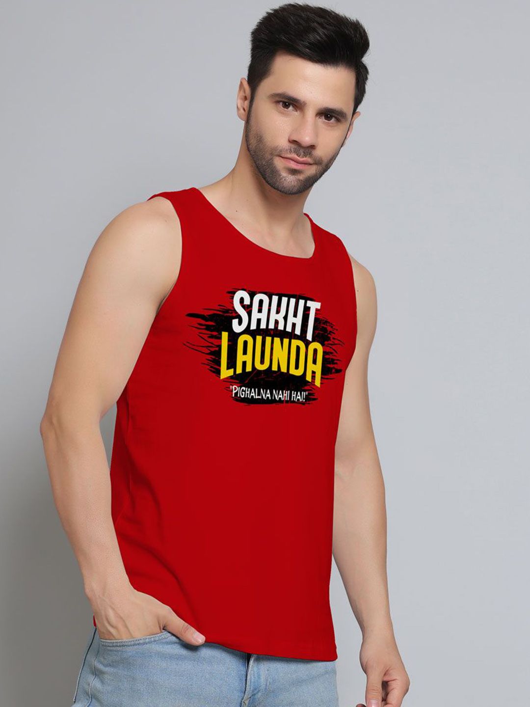 DAB SHARK Men Printed Innerwear Gym Vests-picture-50
