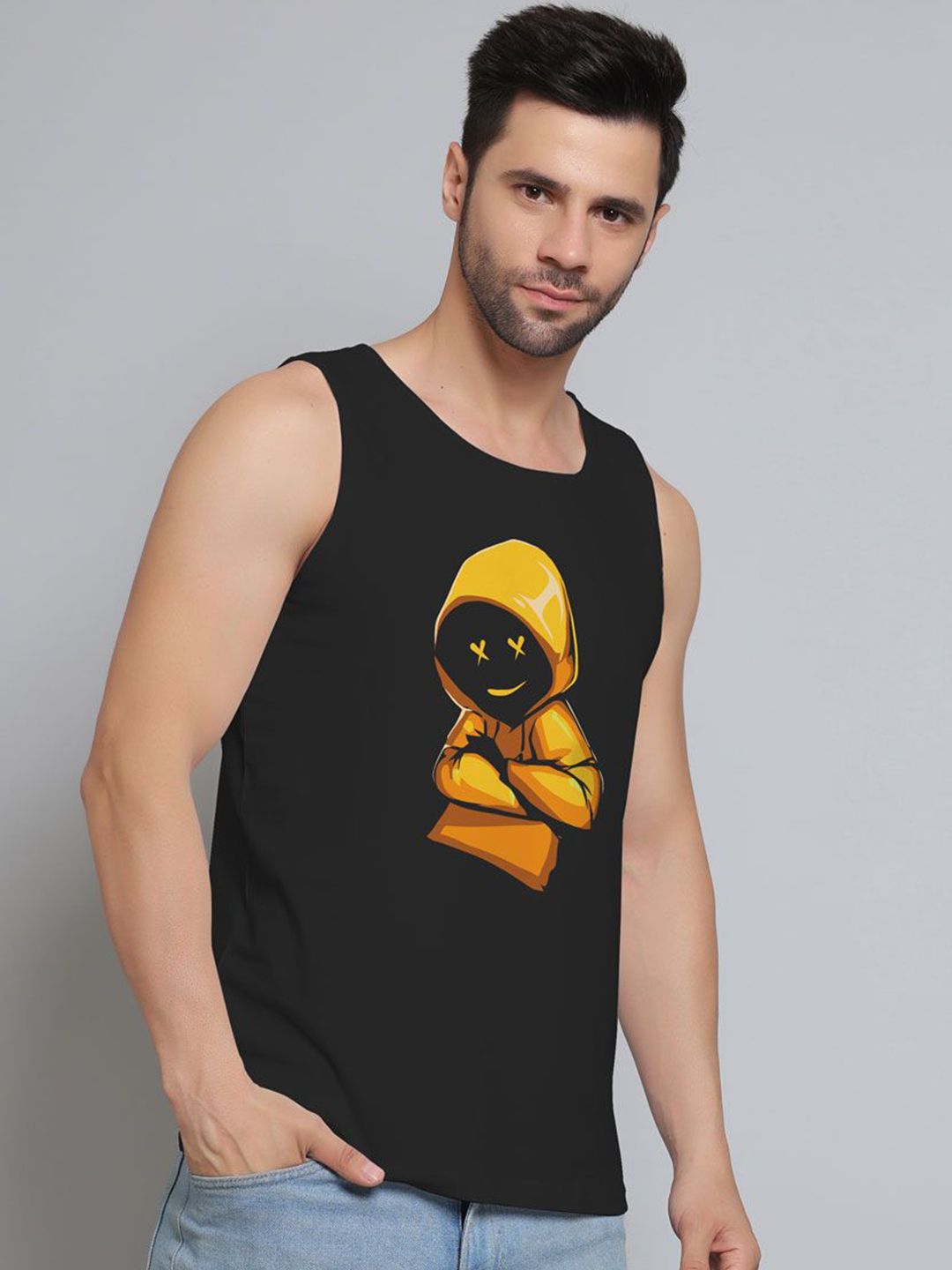 DAB SHARK Men Printed Innerwear Gym Vests-picture-16