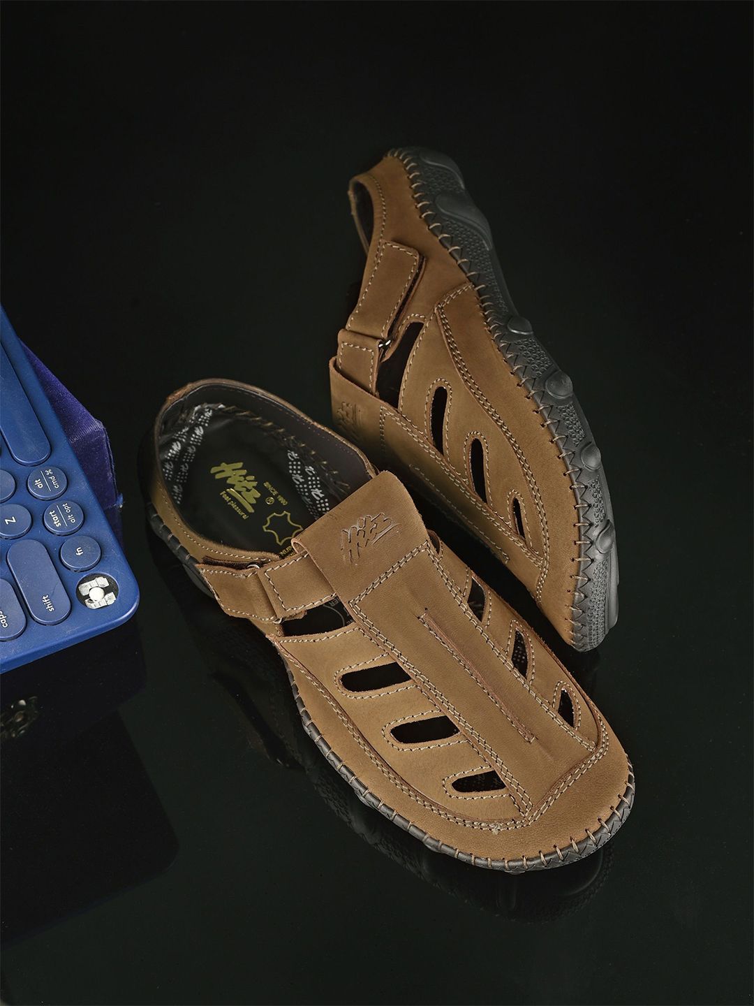 Hitz Men Leather Comfort Sandals-image-6