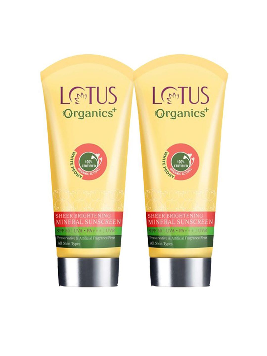 Lotus Organics+ Set Of 2 Sheer Brightening Mineral Sunscreen- 100g Each-image-24