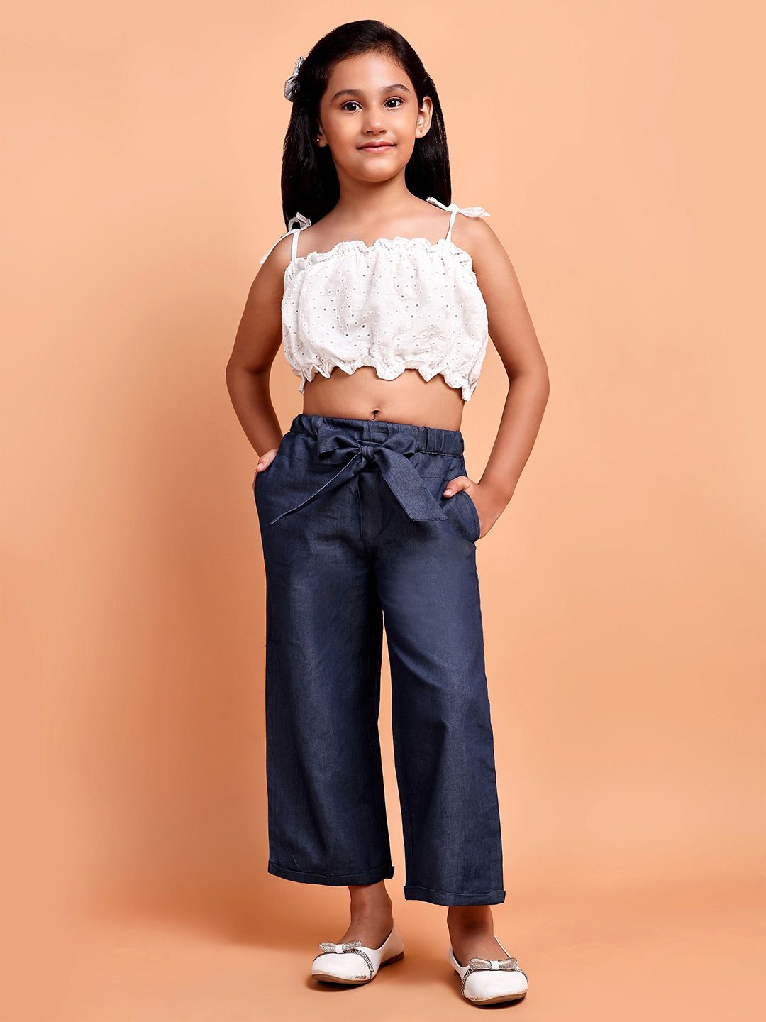 YK Girls Printed Pure Cotton Crop Top With Palazzos-picture-46