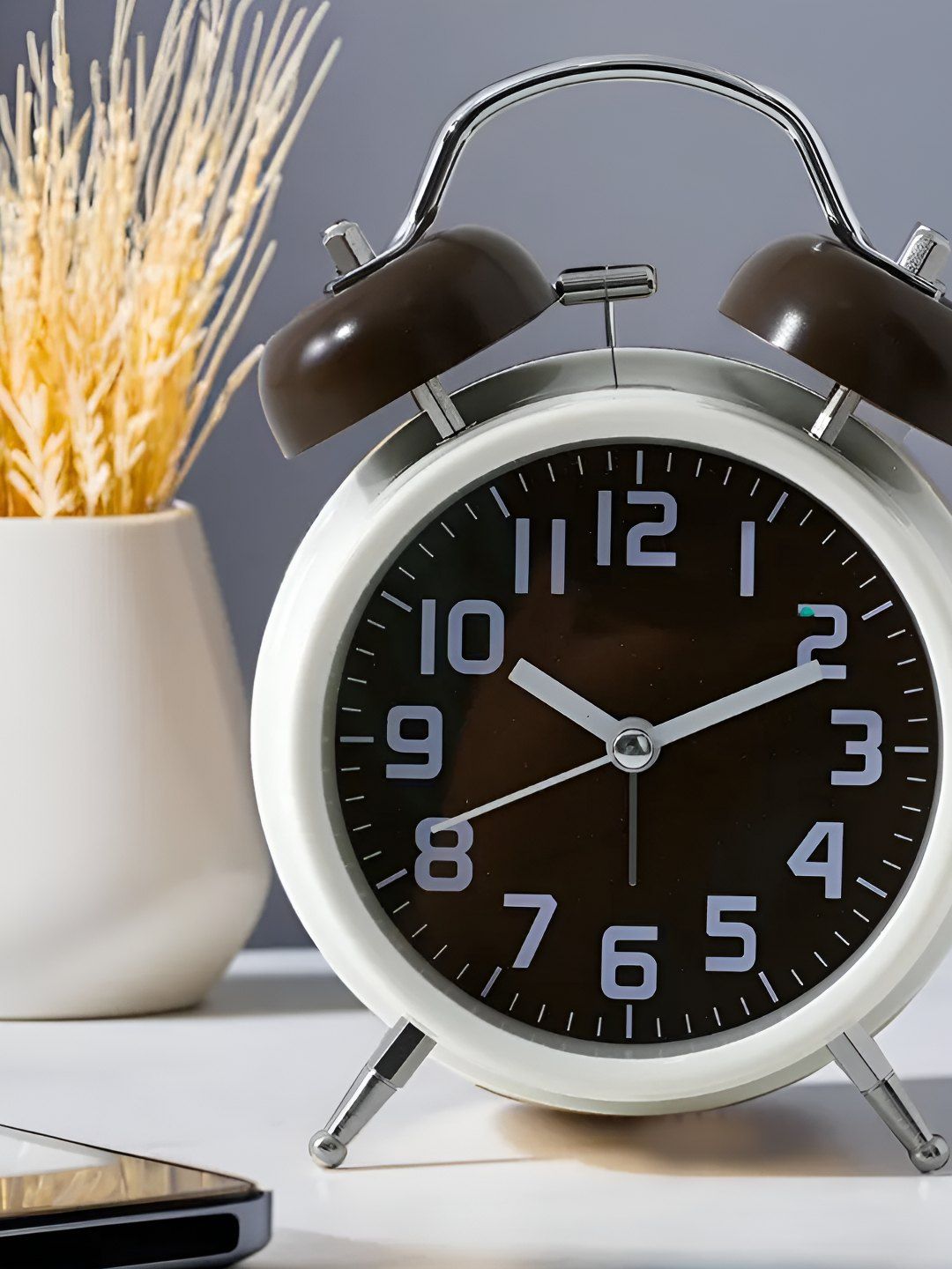 The Better Home Coffee Brown & White Alarm Clock-picture-27