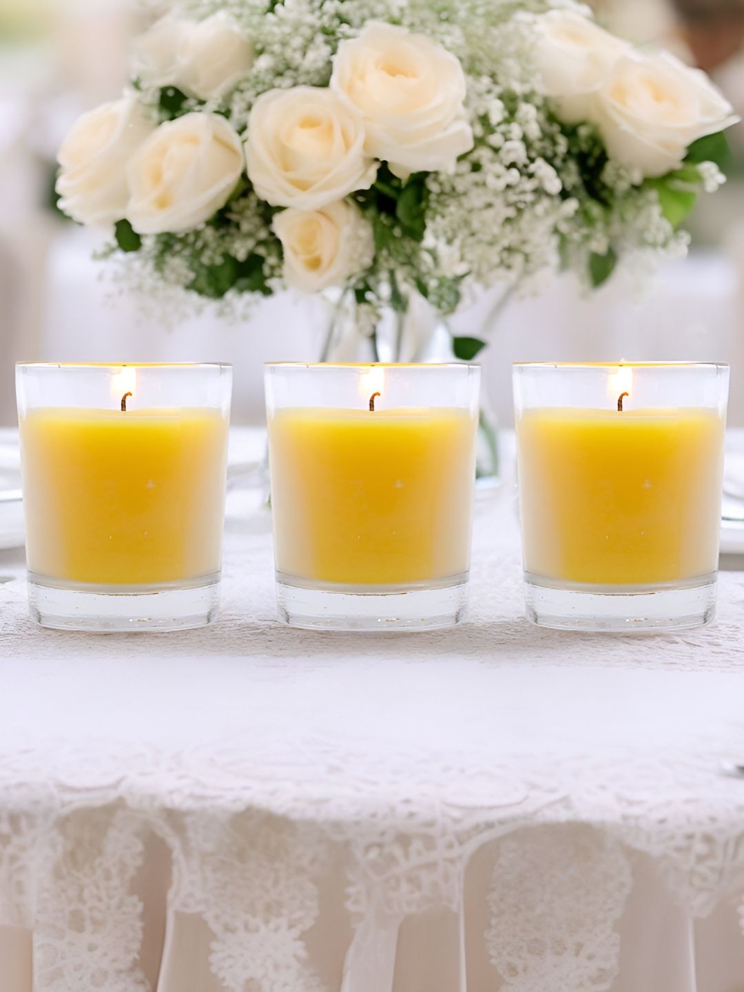 HOSLEY Yellow 3 pieces Jar Candle-picture-23