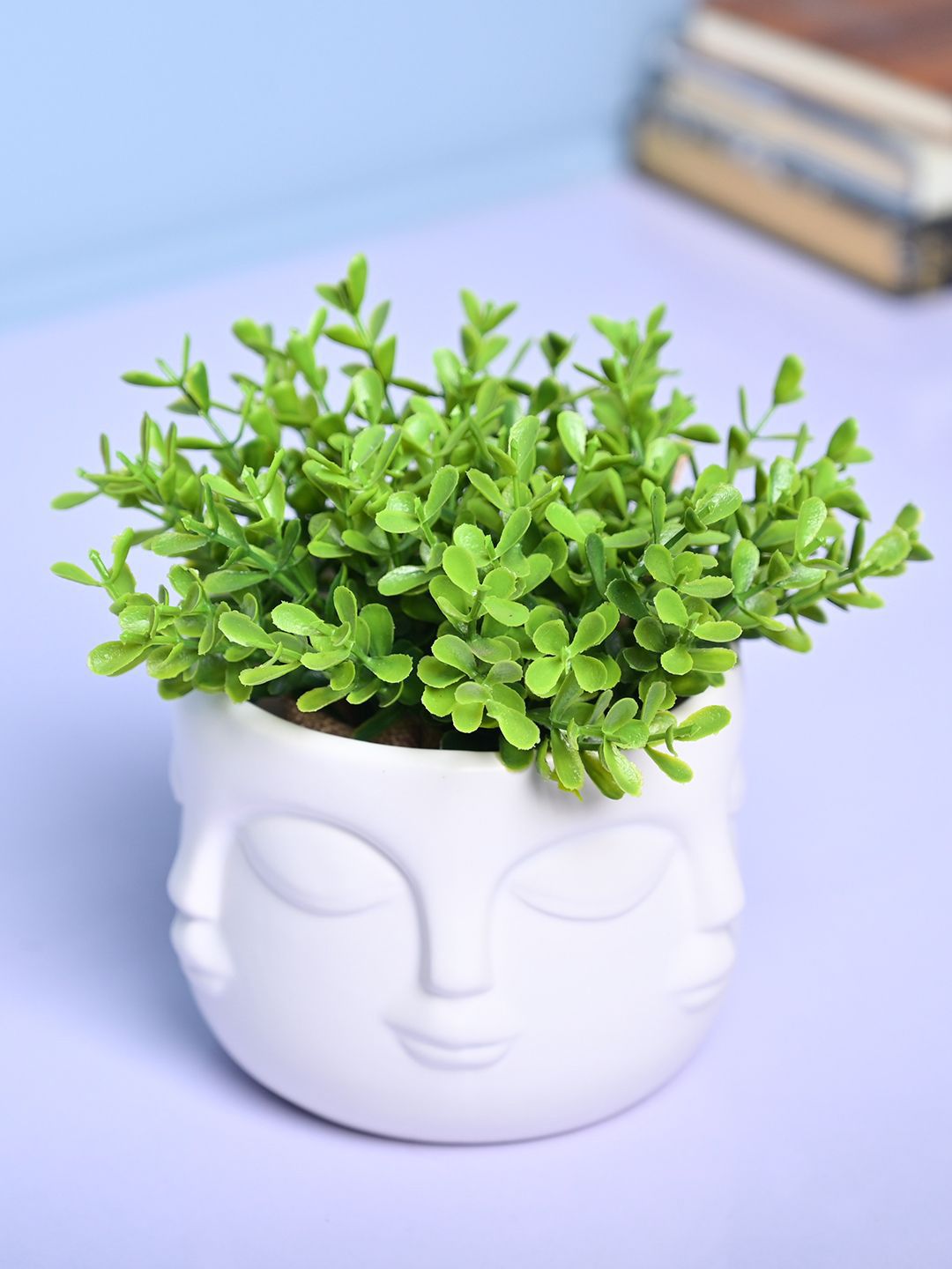 MARKET99 White Textured Cylindrical Shaped Ceramic Vase-picture-16