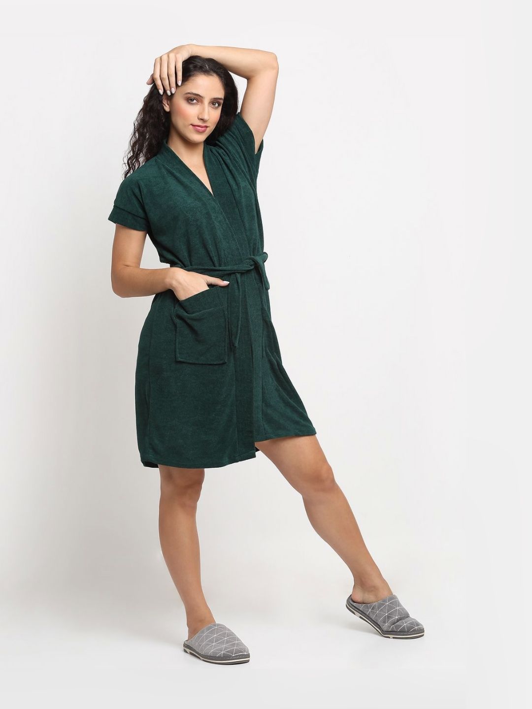 LacyLook Women Half Sleeves Bathrobe-image-3