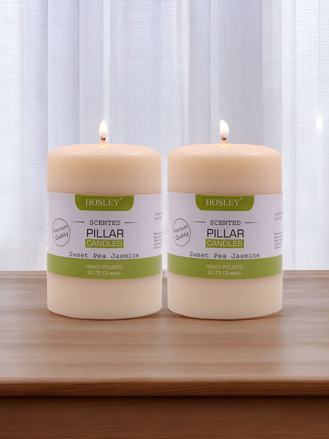 HOSLEY White & Off White 2 pieces Pillar Candle-picture-22