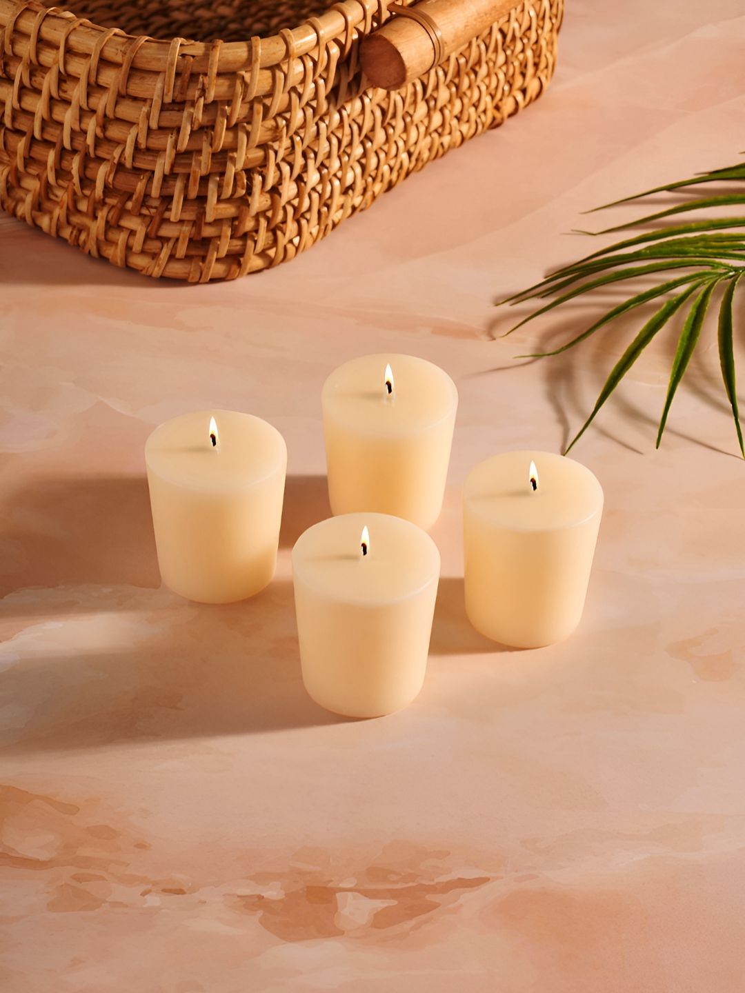 Living scapes by Pantaloons Off White 4 pieces Scented Pillar Candle-image-16