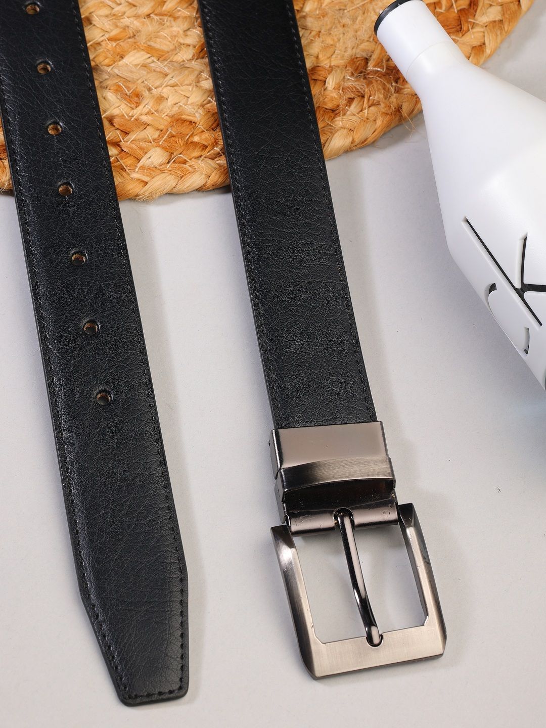 SAZARA Men Textured Leather Reversible Belt-picture-21