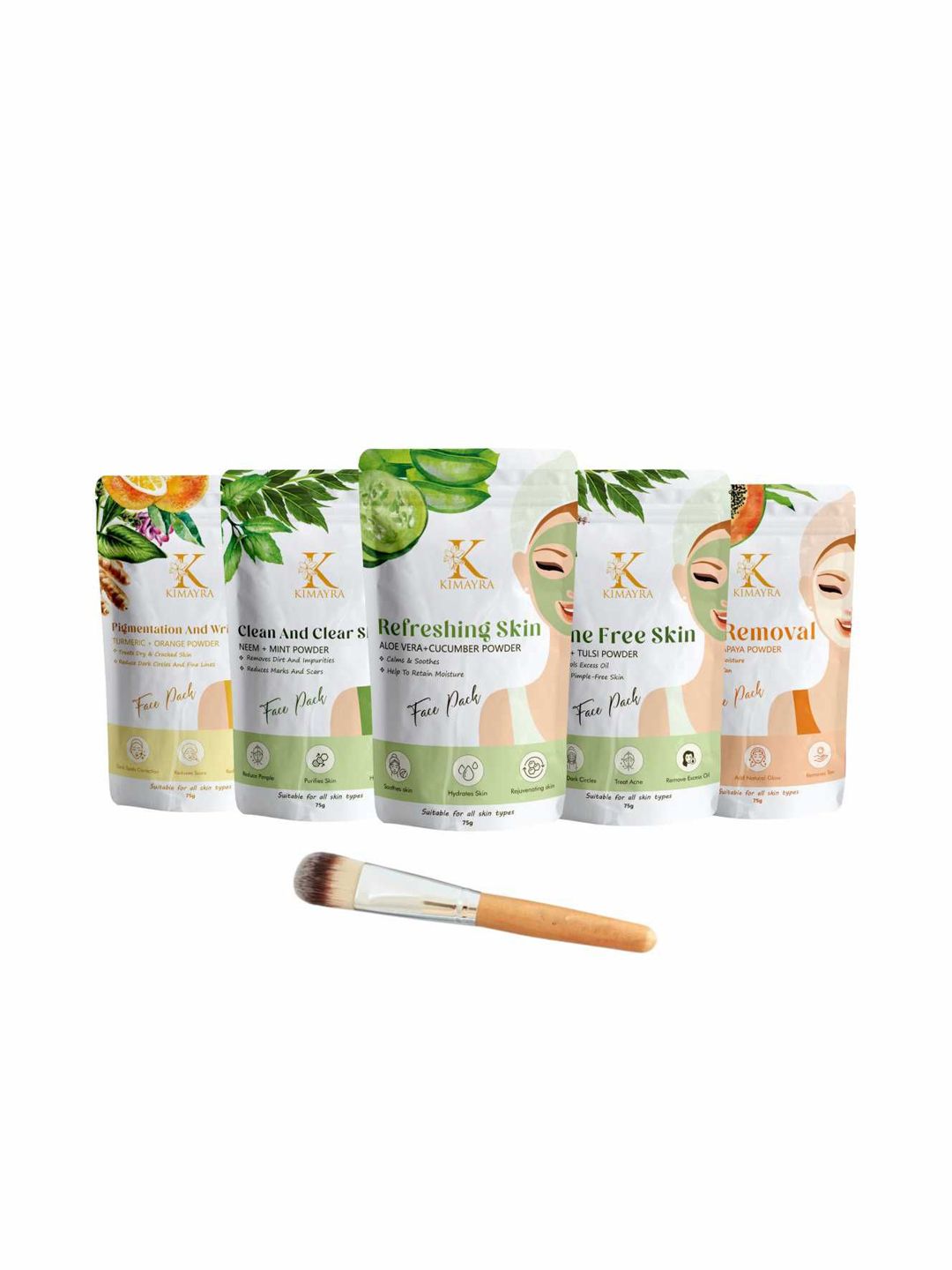 Kimayra World Set Of 5 Face Pack-75g Each-picture-13