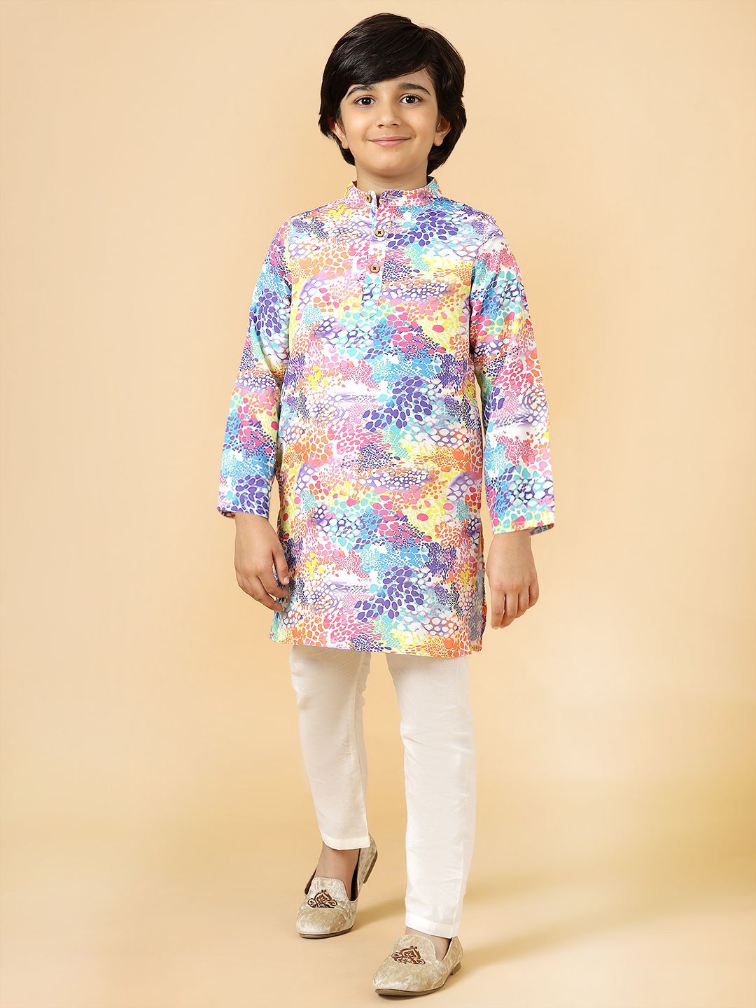 A.T.U.N. Boys Floral Printed Regular Kurta with Pyjamas-picture-17