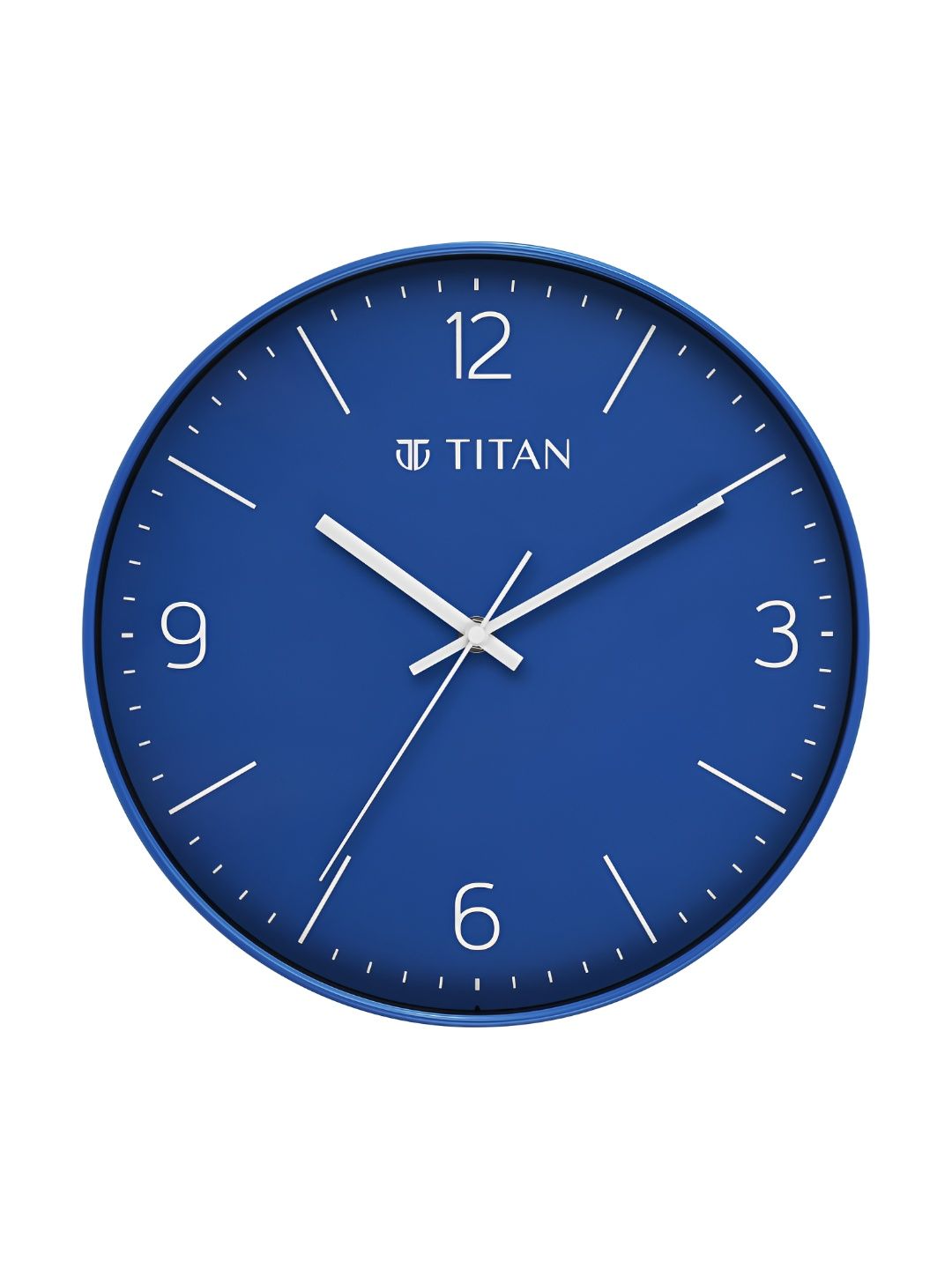 Titan Blue & White Printed Contemporary Analogue Round Shaped Wall Clock