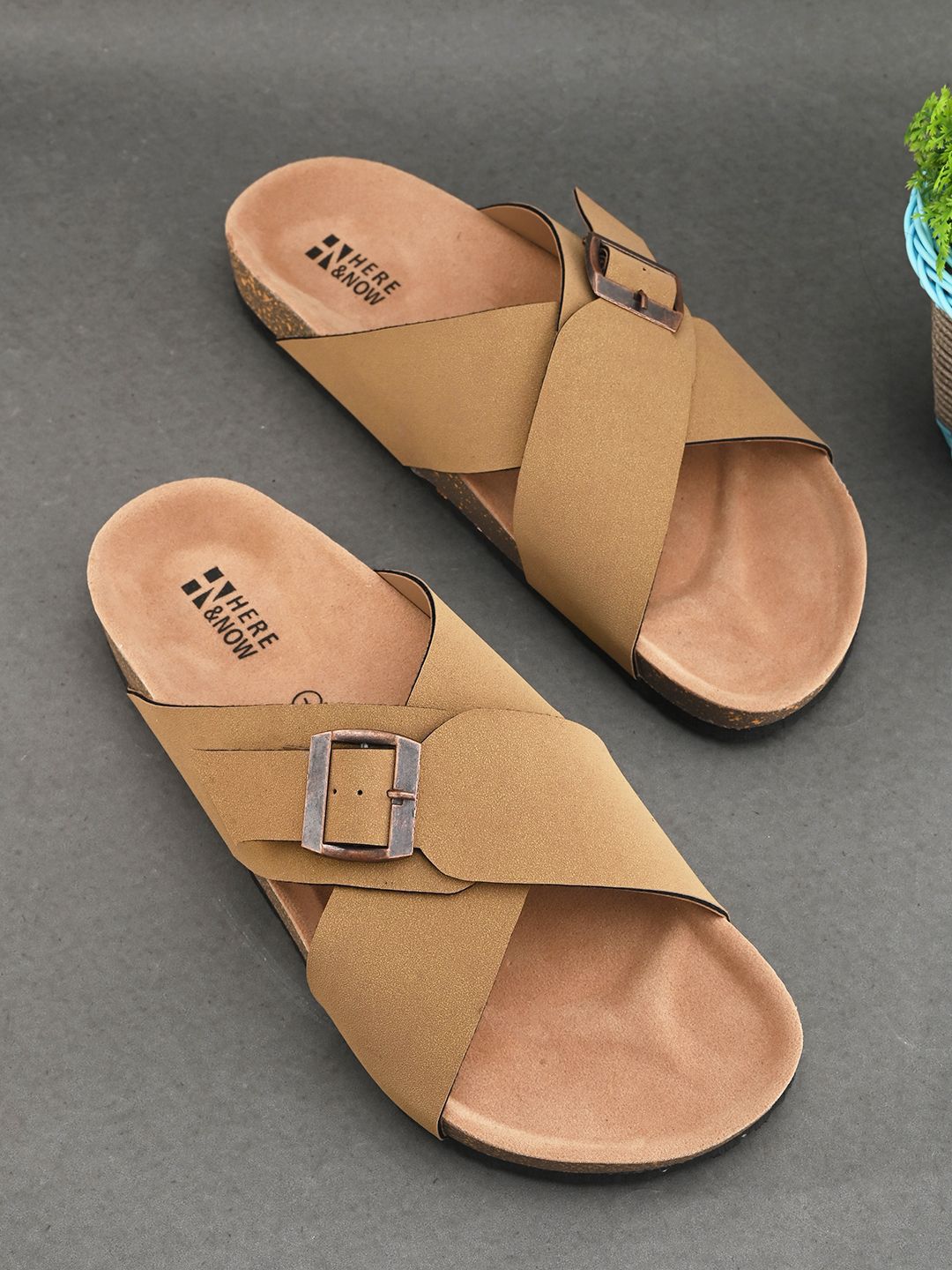 HERE&NOW Men Leather Comfort Sandals-picture-13