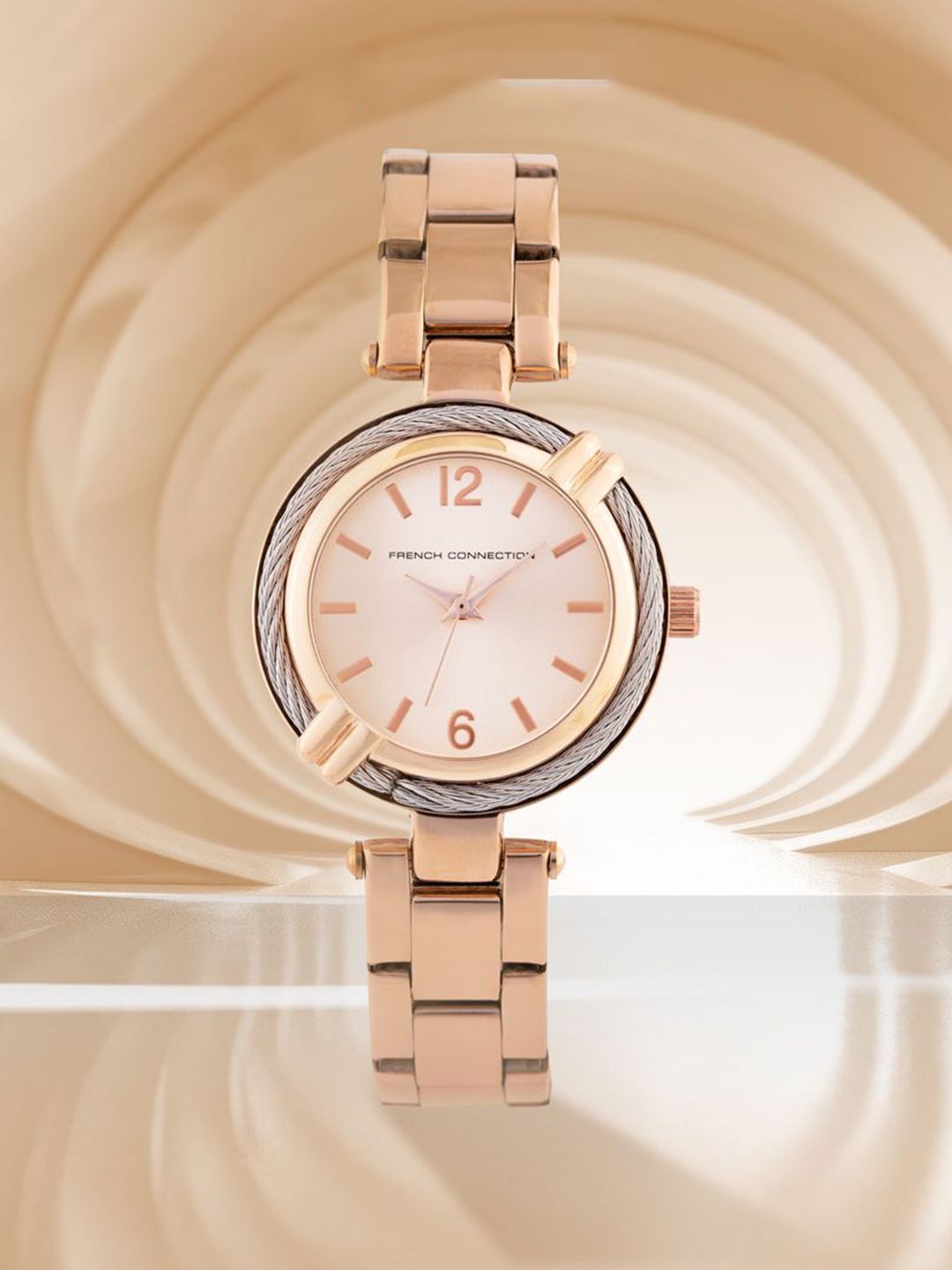 French Connection Women Patterned Dial & Stainless Steel Bracelet Style Straps Analogue Watch FCW12RGM-picture-25