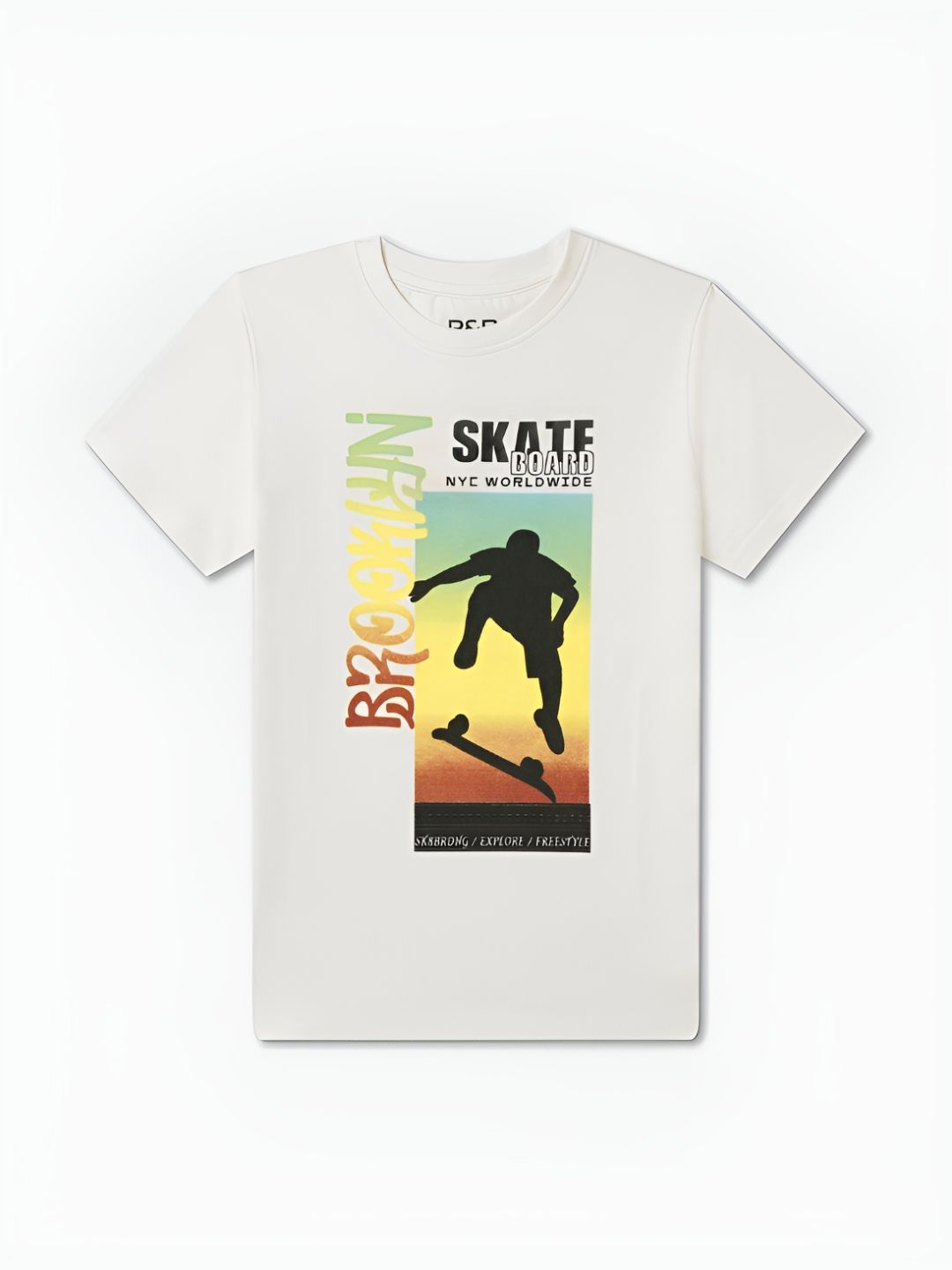 R&B Boys Graphic Printed Round Neck Cotton T-shirt-picture-22