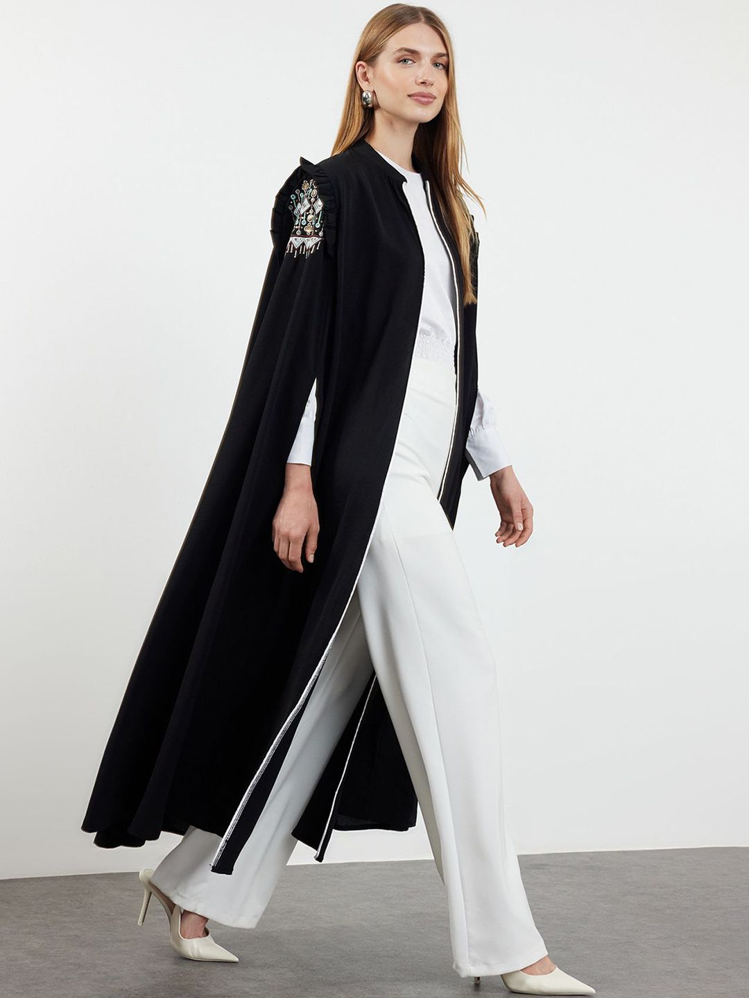 Trendyol Women Longline Cape Jacket-picture-45