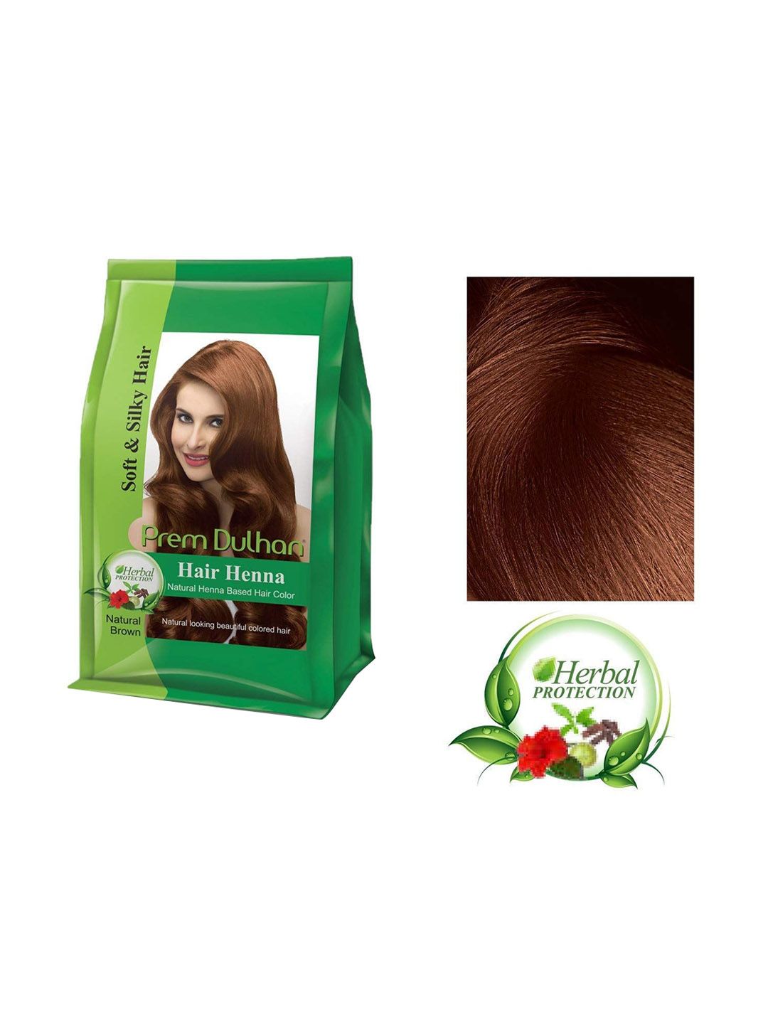 Prem Dulhan Set Of 2 Hair Henna Natural Henna Based Hair Color 125g Each - Natural Brown-picture-44