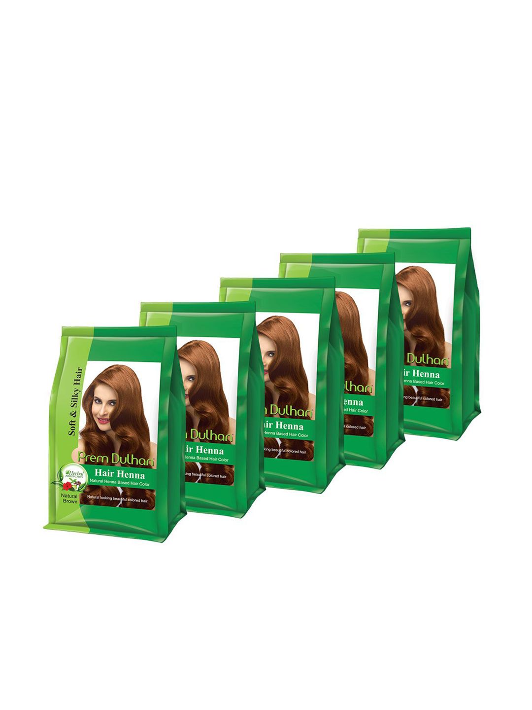 Prem Dulhan Set Of 5 Natural Henna Based Hair Color 125g Each - Natural Brown-image-47