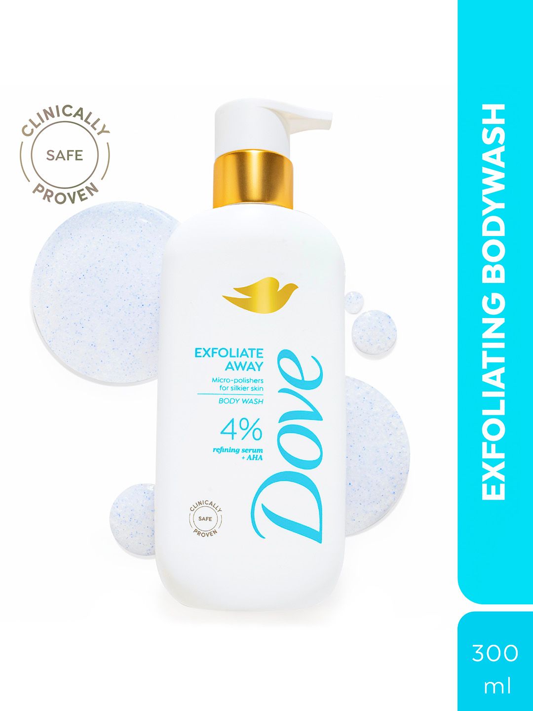 Dove 4% Refining Serum + AHA Exfoliate Away Serum Body Wash - 300 ml