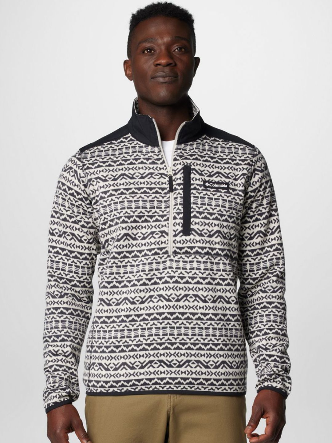 Sweater Weather Printed Half Zip Fleece Jacket-image-3