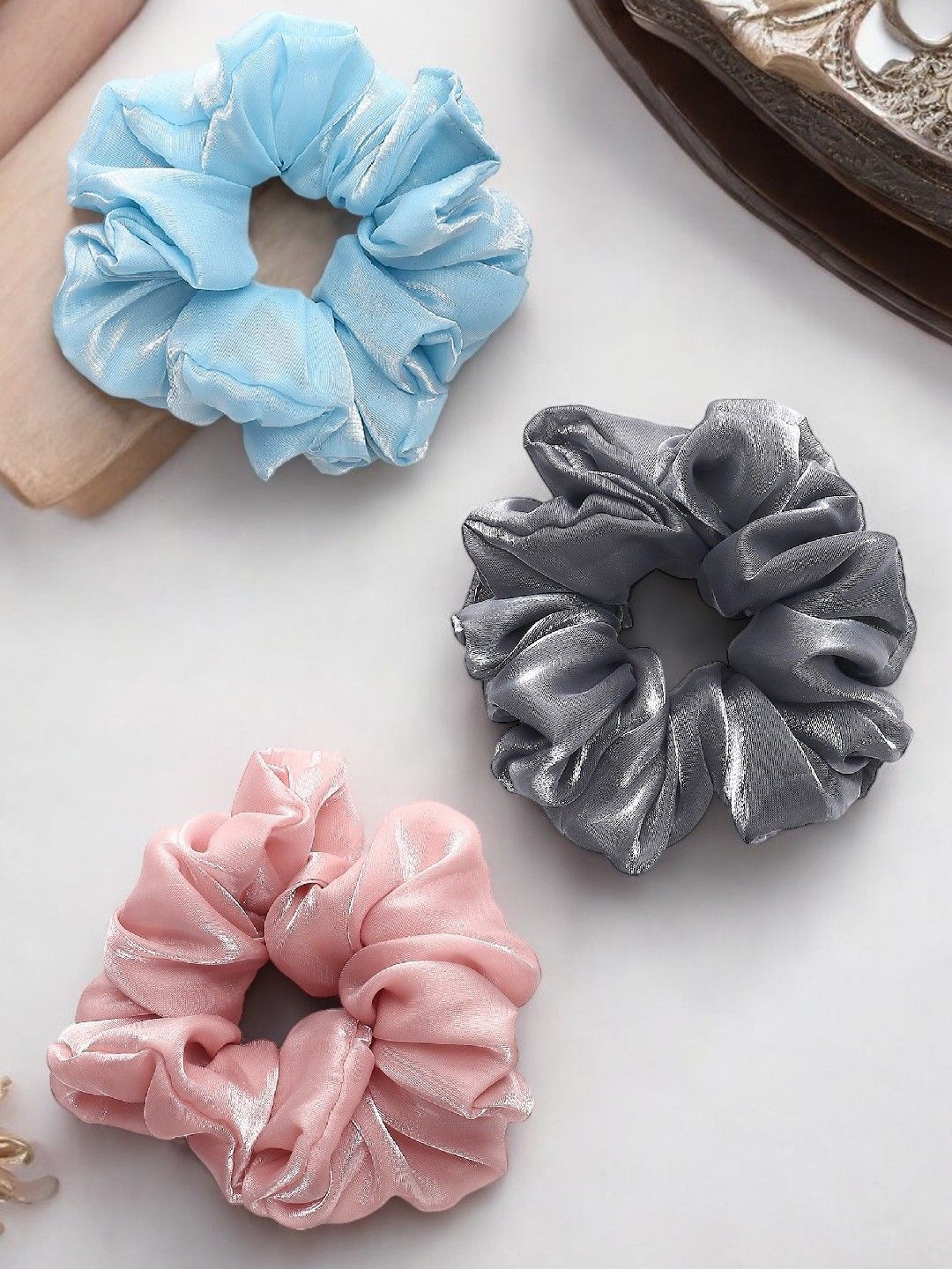 OOMPH Women Set of 3 Embellished Ponytail Holders-image-32