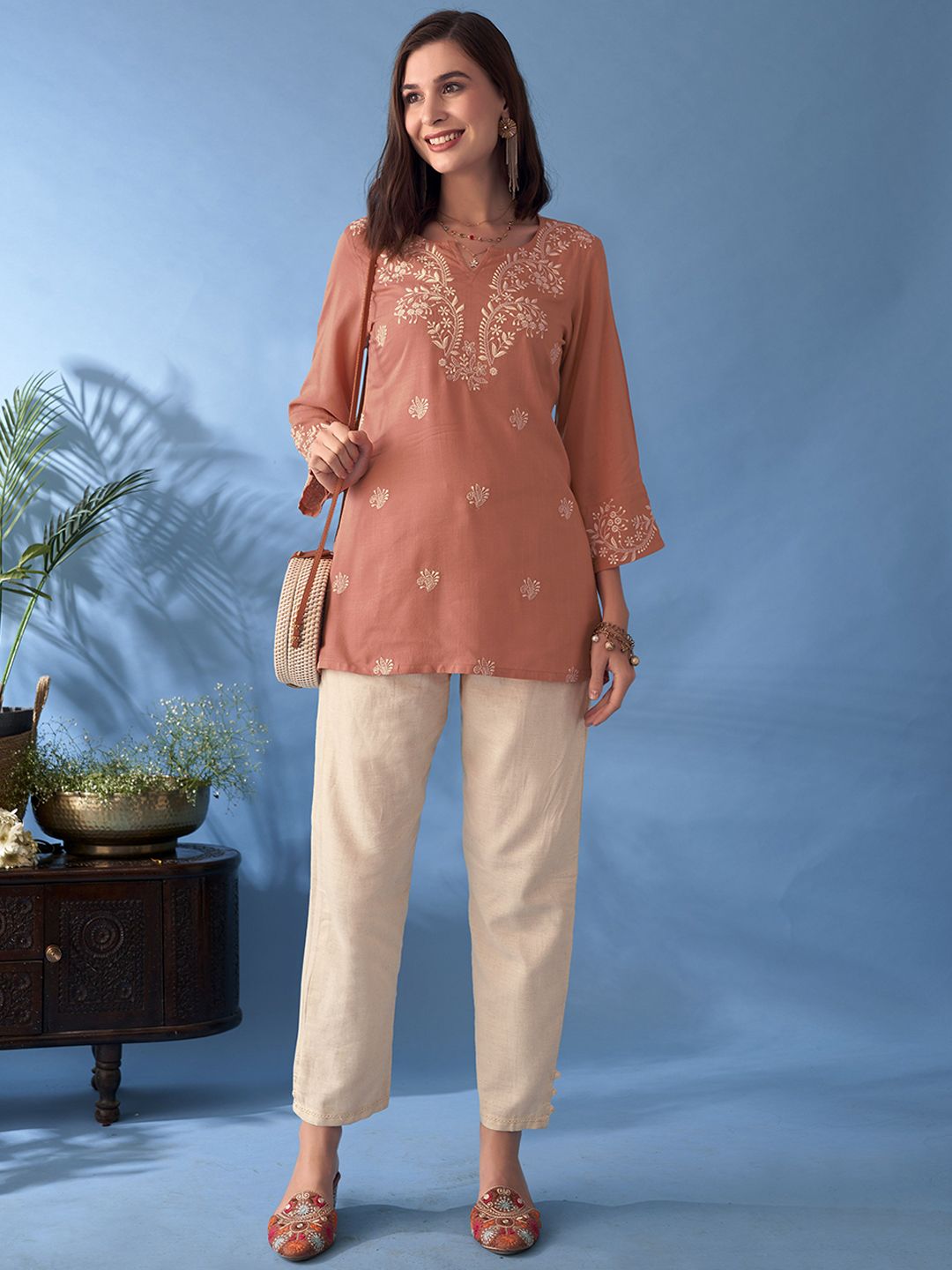 anouk x fwd Anouk Women Embroidered Flared Sleeves Liva Kurta-picture-31