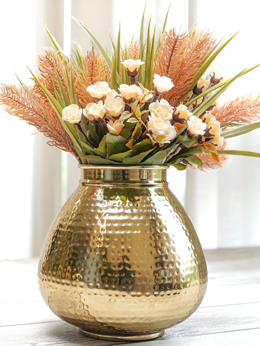 BEHOMA Metal Matki Flower Vase