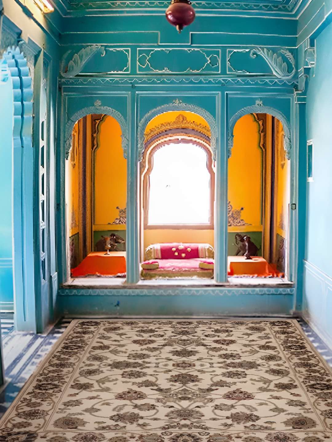 Sapana Carpet-Mats Cream-Coloured Regular Traditional Carpet-picture-4