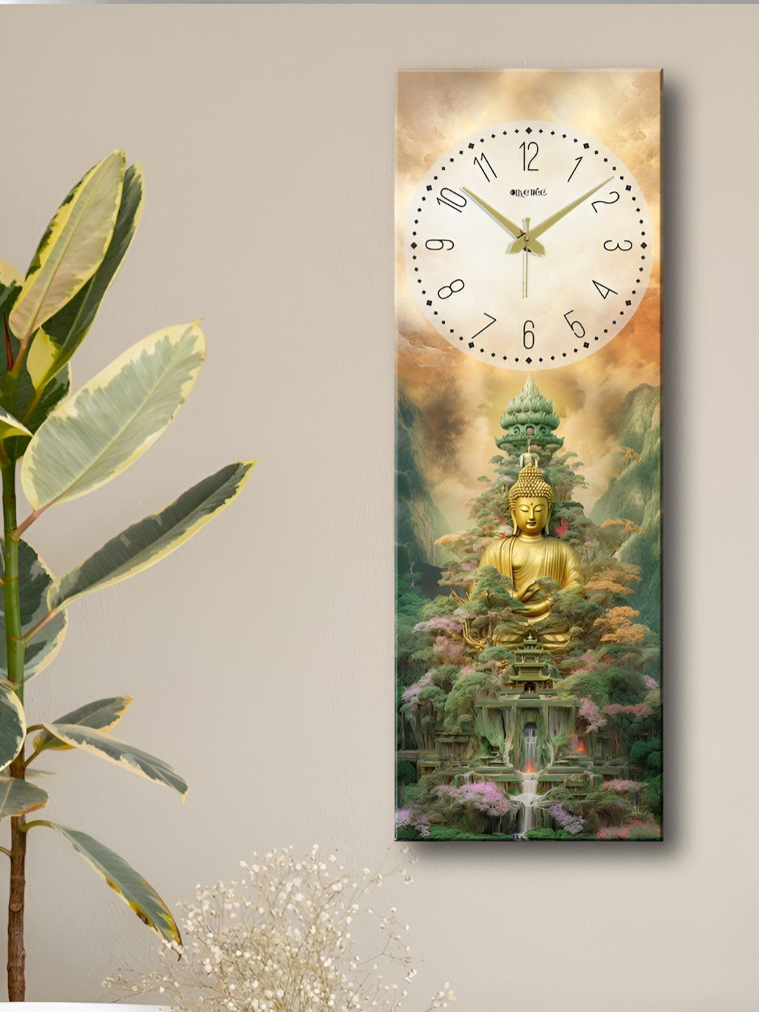 OLIVE TREE Green & White Printed Traditional Wall Clock-image-14