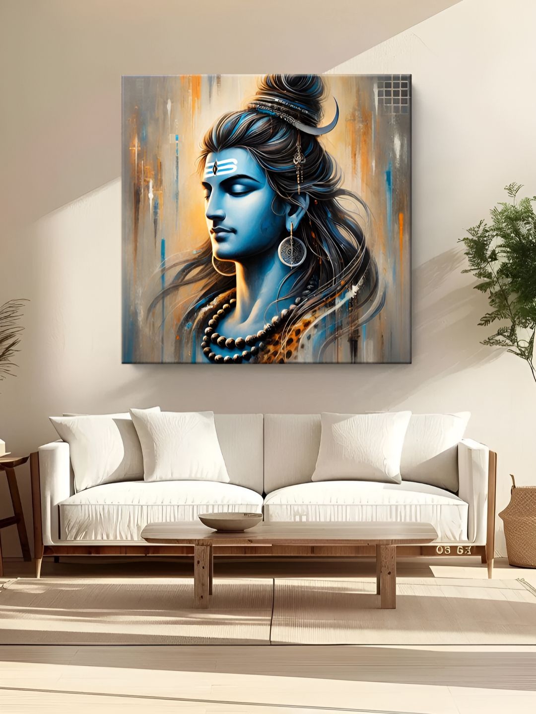 999Store Blue & Grey Canvas Religious Wall Paintings-picture-36