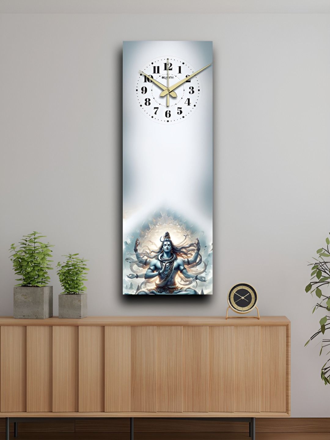 OLIVE TREE White & Blue Printed Traditional Wooden Rectangle Analogue Wall Clock-image-30
