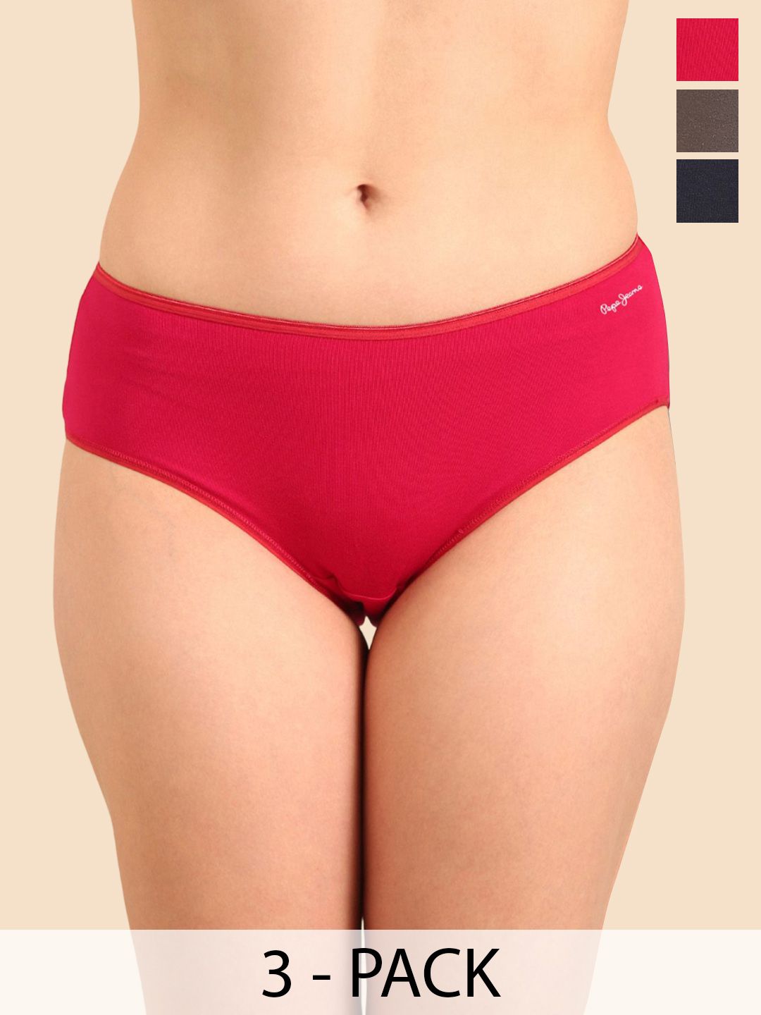 Pepe Jeans Pack Of 3 Assorted Seamless Hipster Briefs WCH01-03N-HOPC-image-7