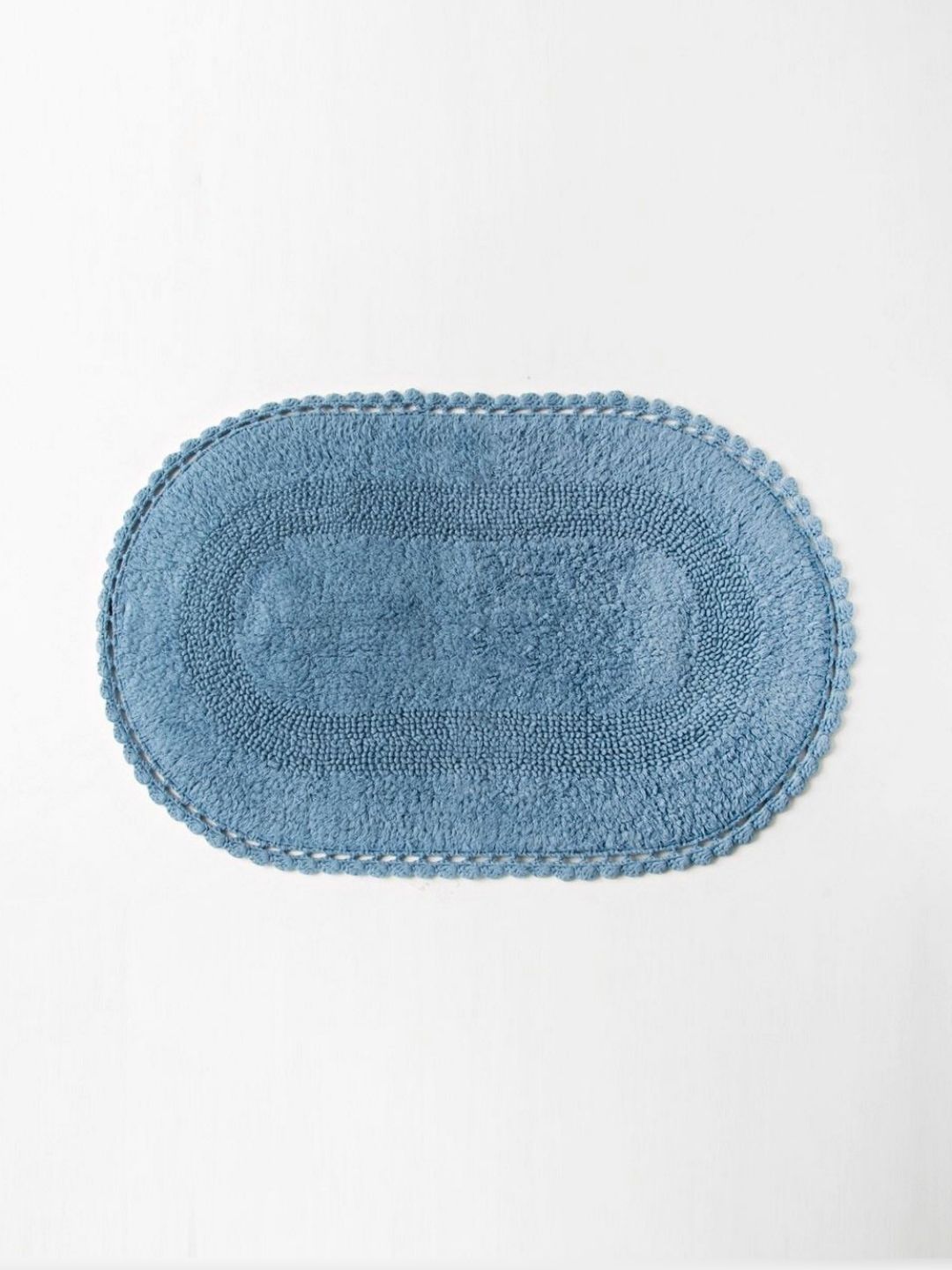 Fabindia Crochia Blue Textured 1450 GSM Bath Rugs-picture-51